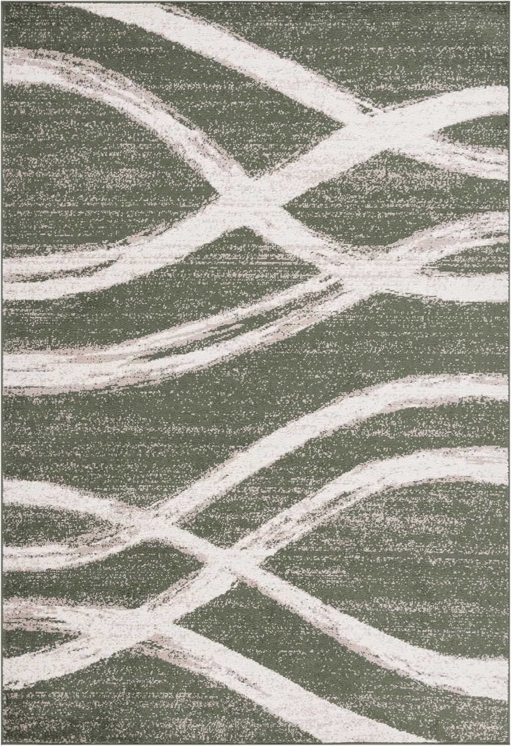 image:imageSAFAVIEH Area Rug 8x10 Adirondack Collection Large Sage amp Cream Modern Wave Design NonShedding amp Easy to Clean Ideal for Living Room Bedroom Dining Space ADR125XDark GreenIvory