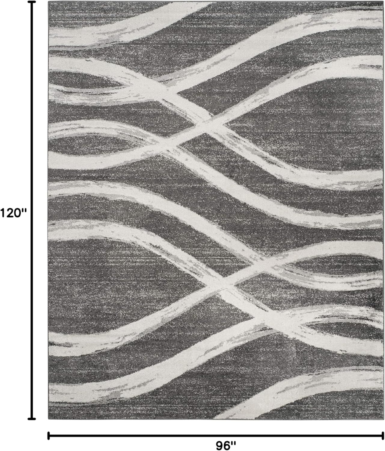 image:imageSAFAVIEH Area Rug 8x10 Adirondack Collection Large Sage amp Cream Modern Wave Design NonShedding amp Easy to Clean Ideal for Living Room Bedroom Dining Space ADR125XCharcoalIvory