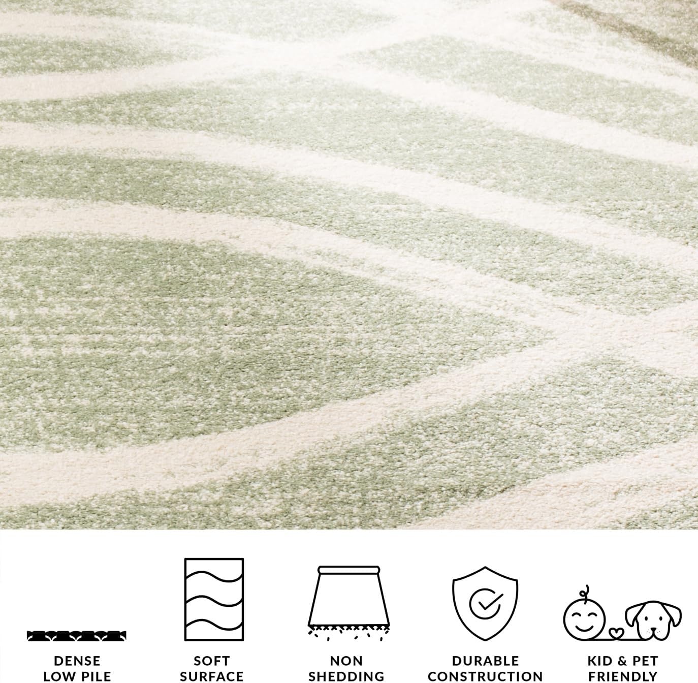 image:imageSAFAVIEH Area Rug 8x10 Adirondack Collection Large Sage amp Cream Modern Wave Design NonShedding amp Easy to Clean Ideal for Living Room Bedroom Dining Space ADR125XSageCream