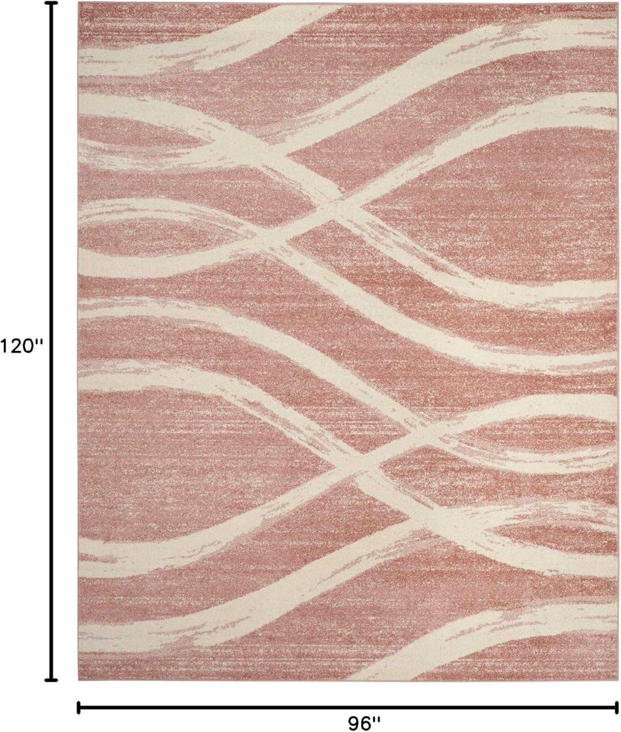 image:imageSAFAVIEH Area Rug 8x10 Adirondack Collection Large Sage amp Cream Modern Wave Design NonShedding amp Easy to Clean Ideal for Living Room Bedroom Dining Space ADR125XRoseCream