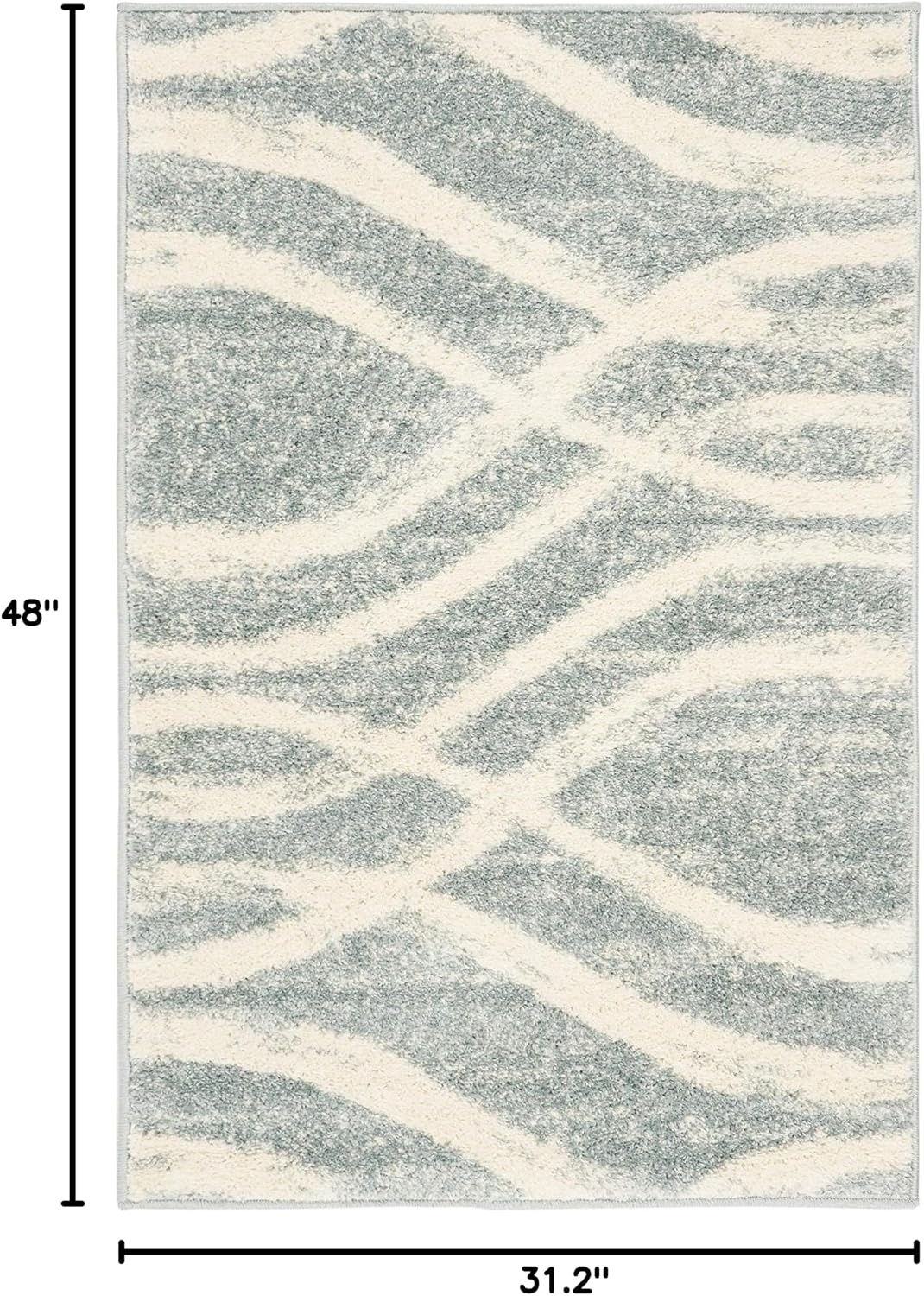 image:imageSAFAVIEH Area Rug 8x10 Adirondack Collection Large Sage amp Cream Modern Wave Design NonShedding amp Easy to Clean Ideal for Living Room Bedroom Dining Space ADR125XCreamSlate