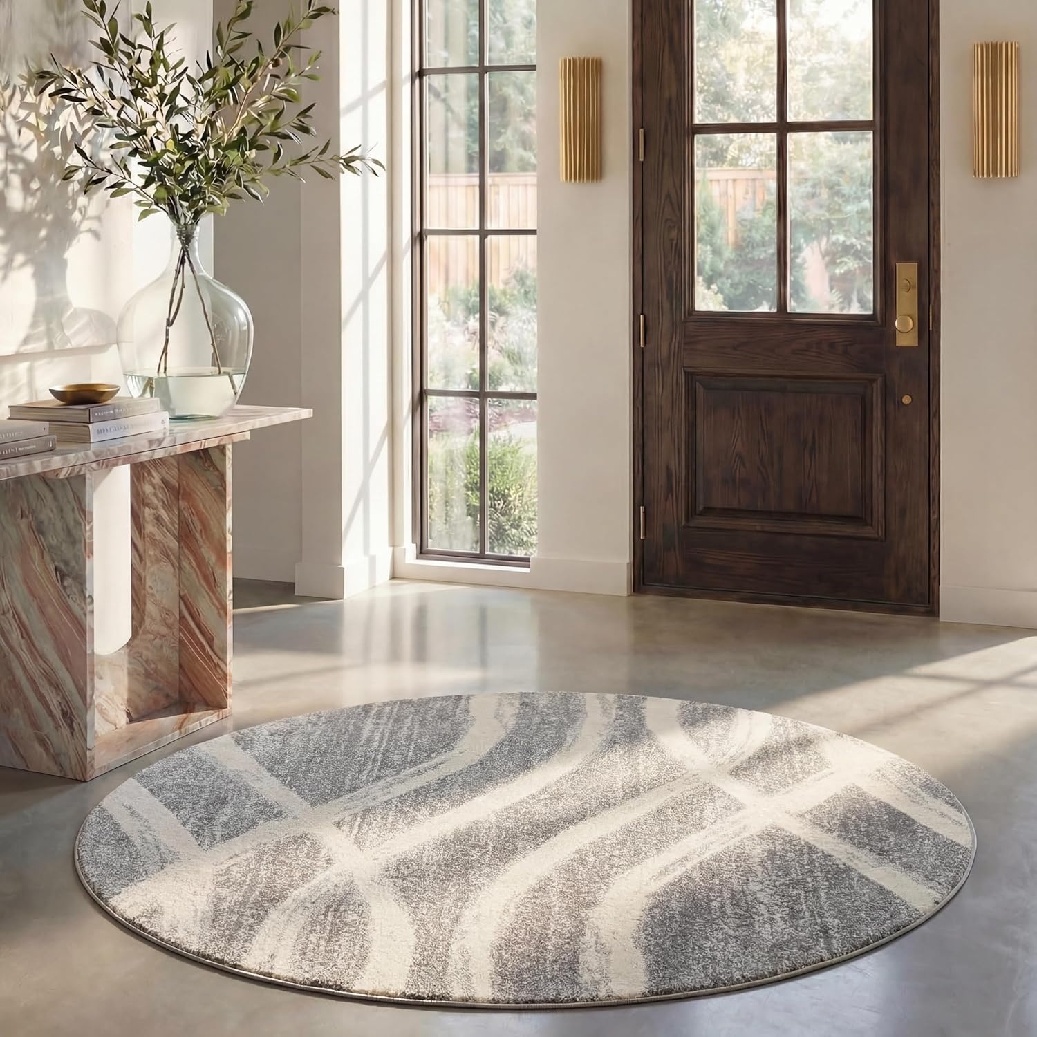 image:imageSAFAVIEH Area Rug 8x10 Adirondack Collection Large Sage amp Cream Modern Wave Design NonShedding amp Easy to Clean Ideal for Living Room Bedroom Dining Space ADR125XGreyCream