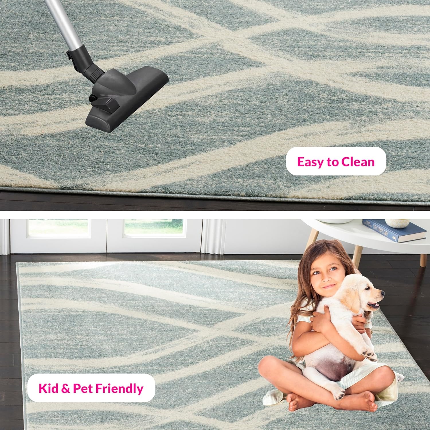 image:imageSAFAVIEH Area Rug 8x10 Adirondack Collection Large Sage amp Cream Modern Wave Design NonShedding amp Easy to Clean Ideal for Living Room Bedroom Dining Space ADR125XCreamSlate