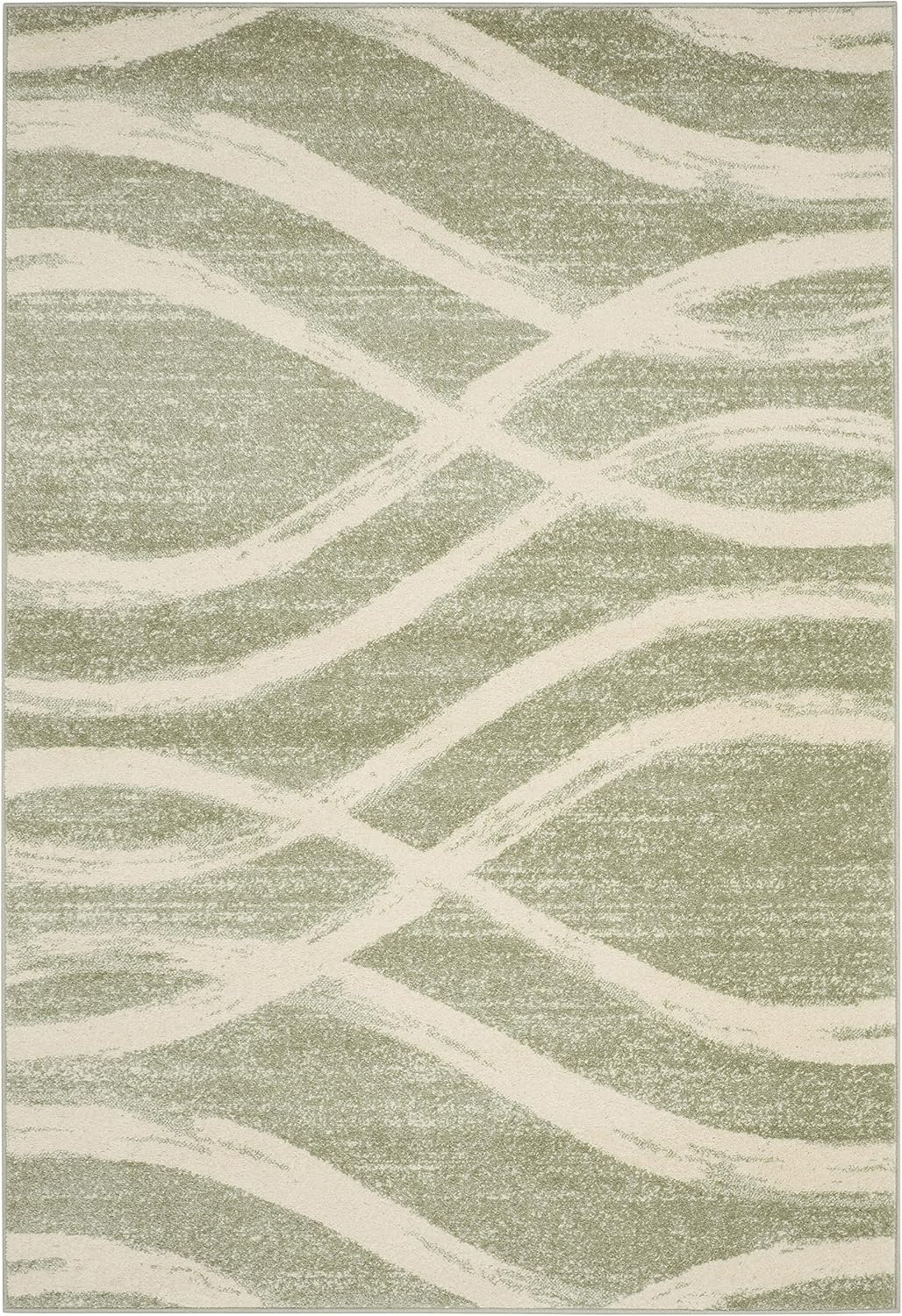 image:imageSAFAVIEH Area Rug 8x10 Adirondack Collection Large Sage amp Cream Modern Wave Design NonShedding amp Easy to Clean Ideal for Living Room Bedroom Dining Space ADR125XSageCream