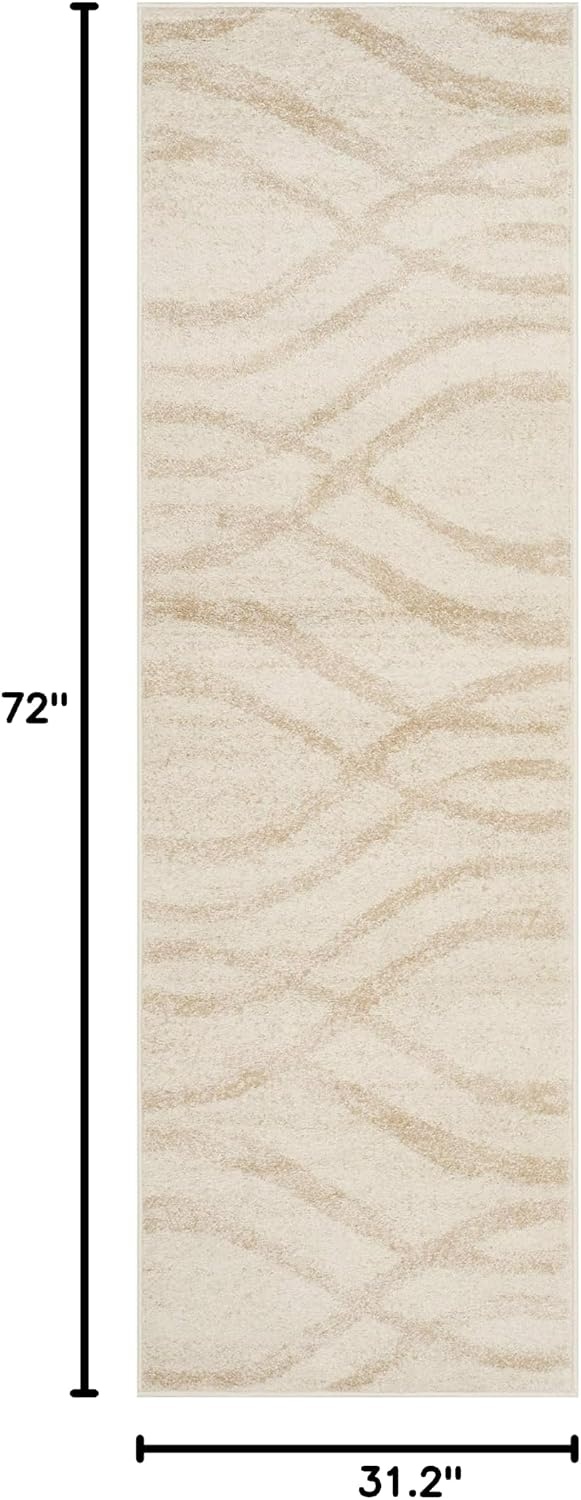 image:imageSAFAVIEH Area Rug 8x10 Adirondack Collection Large Sage amp Cream Modern Wave Design NonShedding amp Easy to Clean Ideal for Living Room Bedroom Dining Space ADR125XCreamChampagne