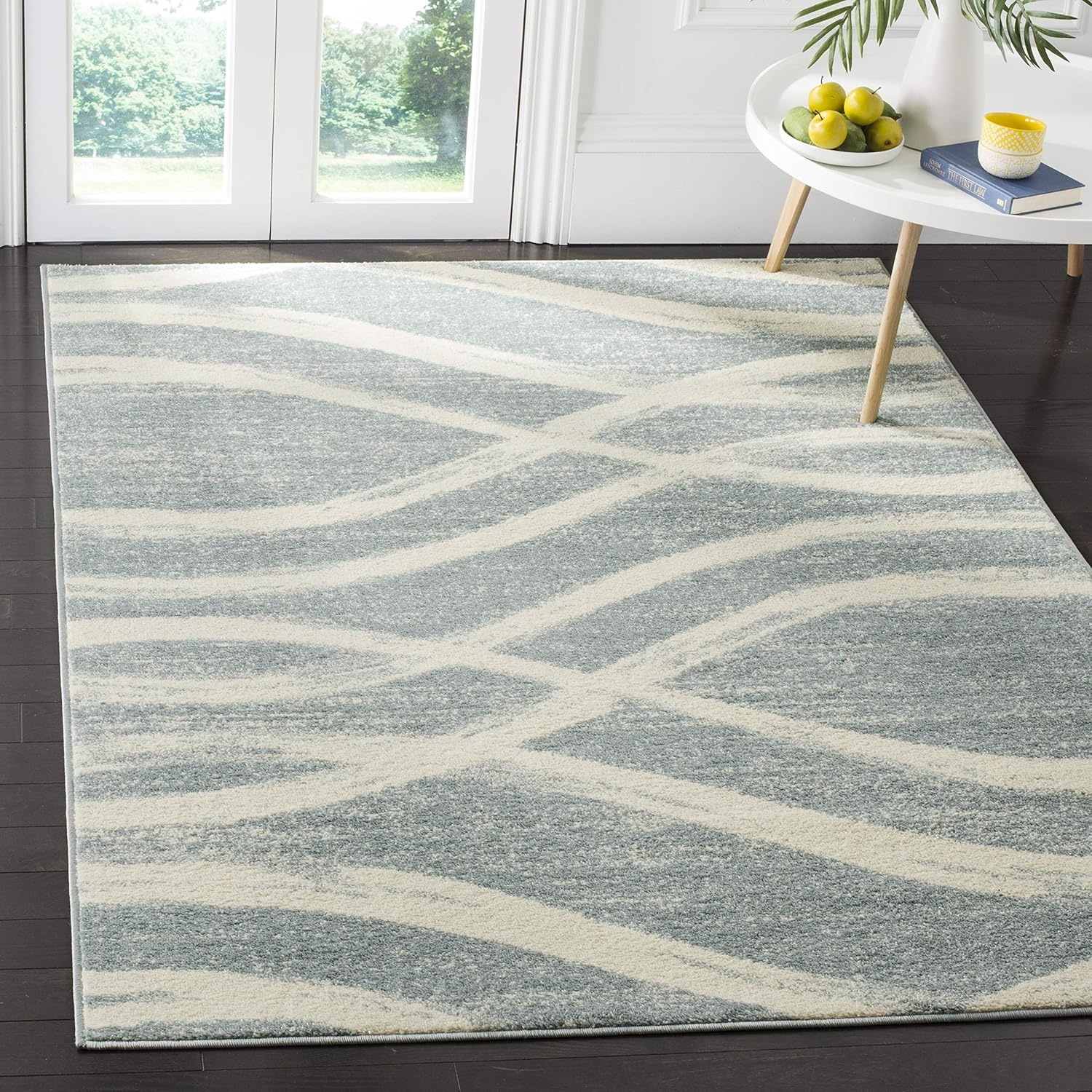 image:imageSAFAVIEH Area Rug 8x10 Adirondack Collection Large Sage amp Cream Modern Wave Design NonShedding amp Easy to Clean Ideal for Living Room Bedroom Dining Space ADR125XCreamSlate