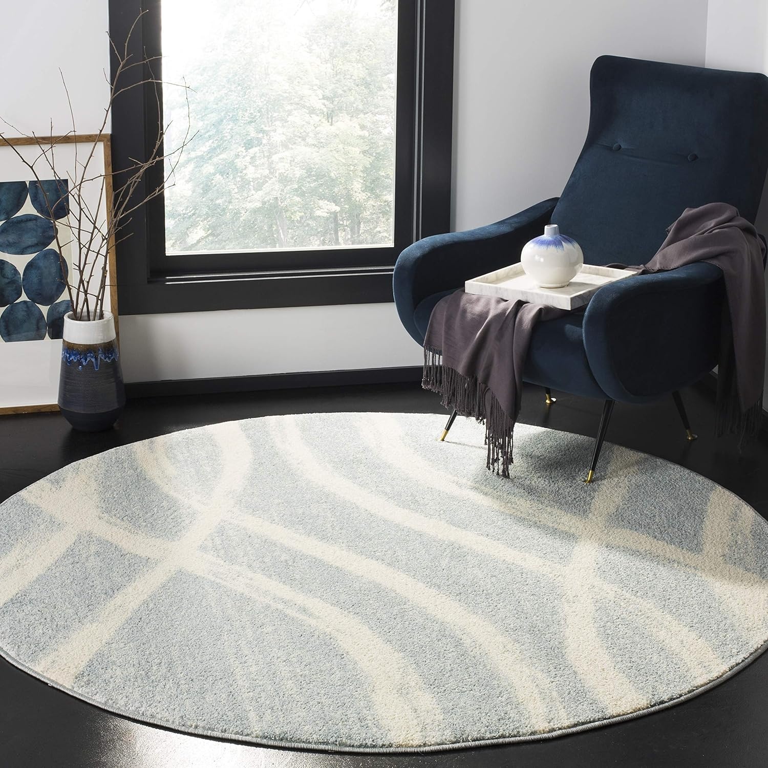 image:imageSAFAVIEH Area Rug 8x10 Adirondack Collection Large Sage amp Cream Modern Wave Design NonShedding amp Easy to Clean Ideal for Living Room Bedroom Dining Space ADR125XCreamSlate