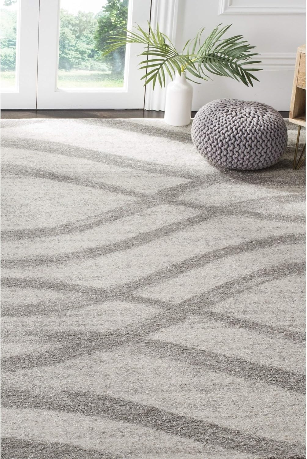 image:imageSAFAVIEH Area Rug 8x10 Adirondack Collection Large Sage amp Cream Modern Wave Design NonShedding amp Easy to Clean Ideal for Living Room Bedroom Dining Space ADR125XCreamGrey