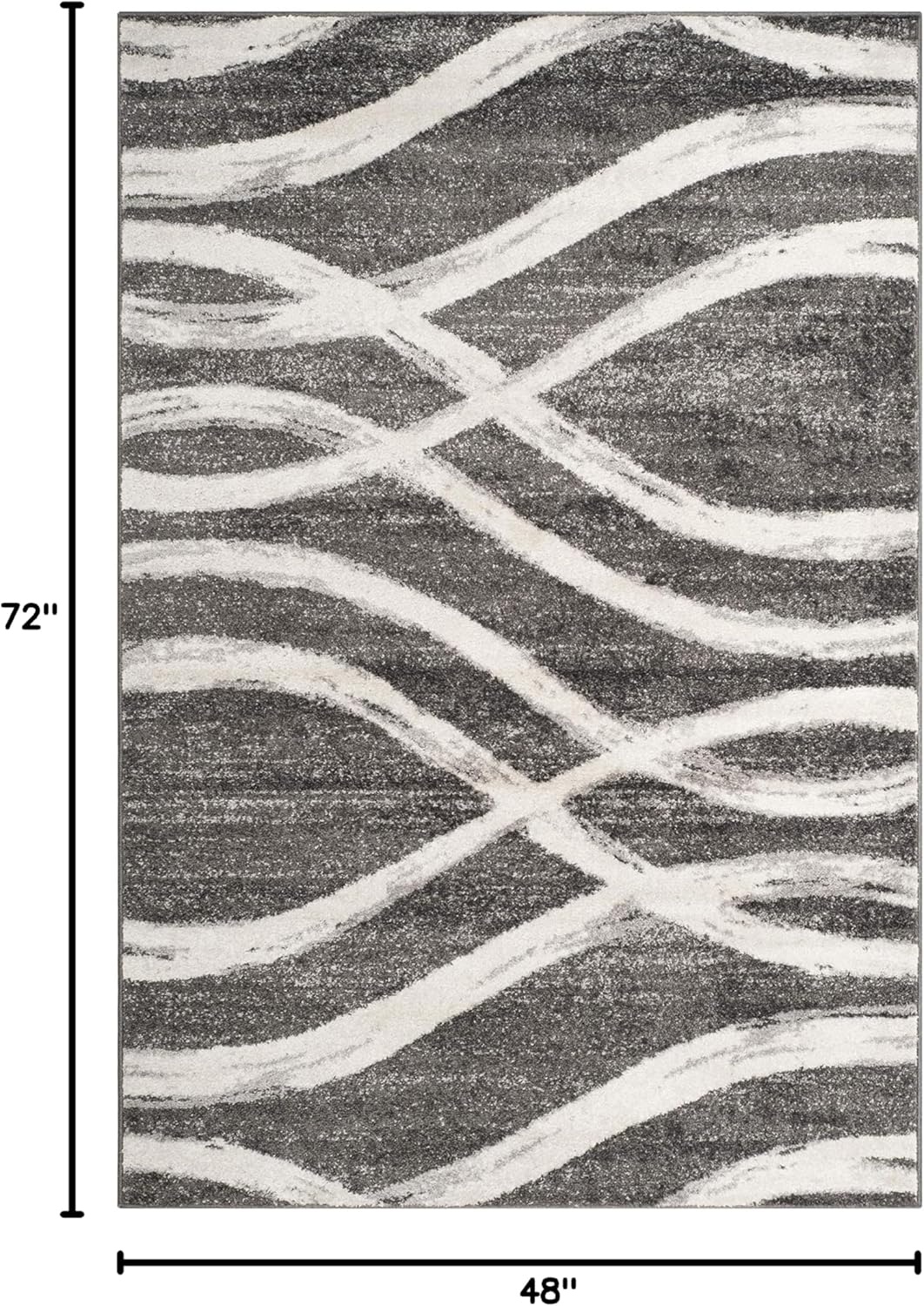 image:imageSAFAVIEH Area Rug 8x10 Adirondack Collection Large Sage amp Cream Modern Wave Design NonShedding amp Easy to Clean Ideal for Living Room Bedroom Dining Space ADR125XCharcoalIvory
