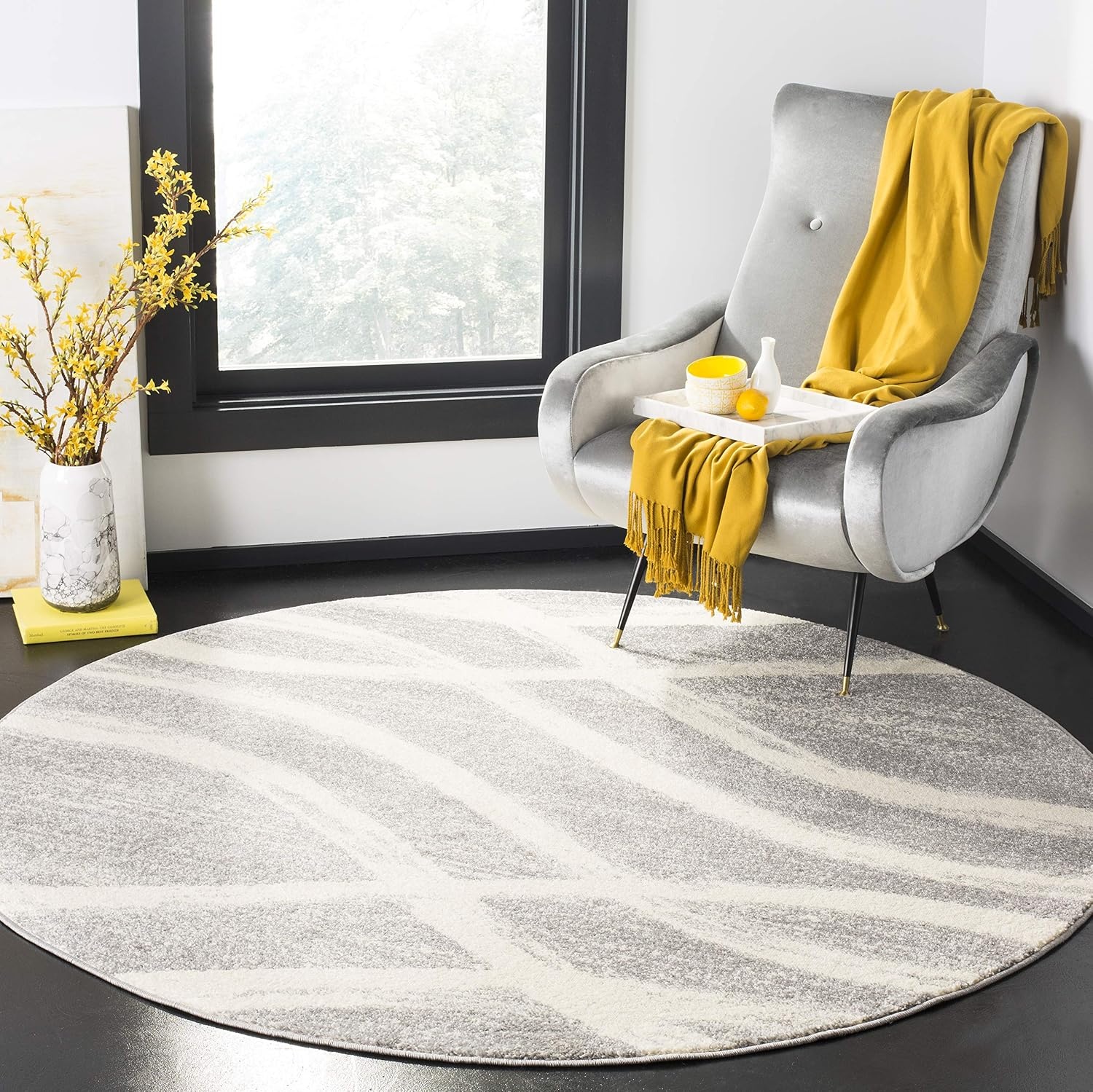 image:imageSAFAVIEH Area Rug 8x10 Adirondack Collection Large Sage amp Cream Modern Wave Design NonShedding amp Easy to Clean Ideal for Living Room Bedroom Dining Space ADR125XGreyCream