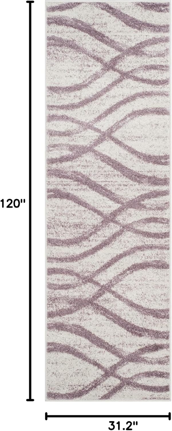 image:imageSAFAVIEH Area Rug 8x10 Adirondack Collection Large Sage amp Cream Modern Wave Design NonShedding amp Easy to Clean Ideal for Living Room Bedroom Dining Space ADR125XCreamPurple