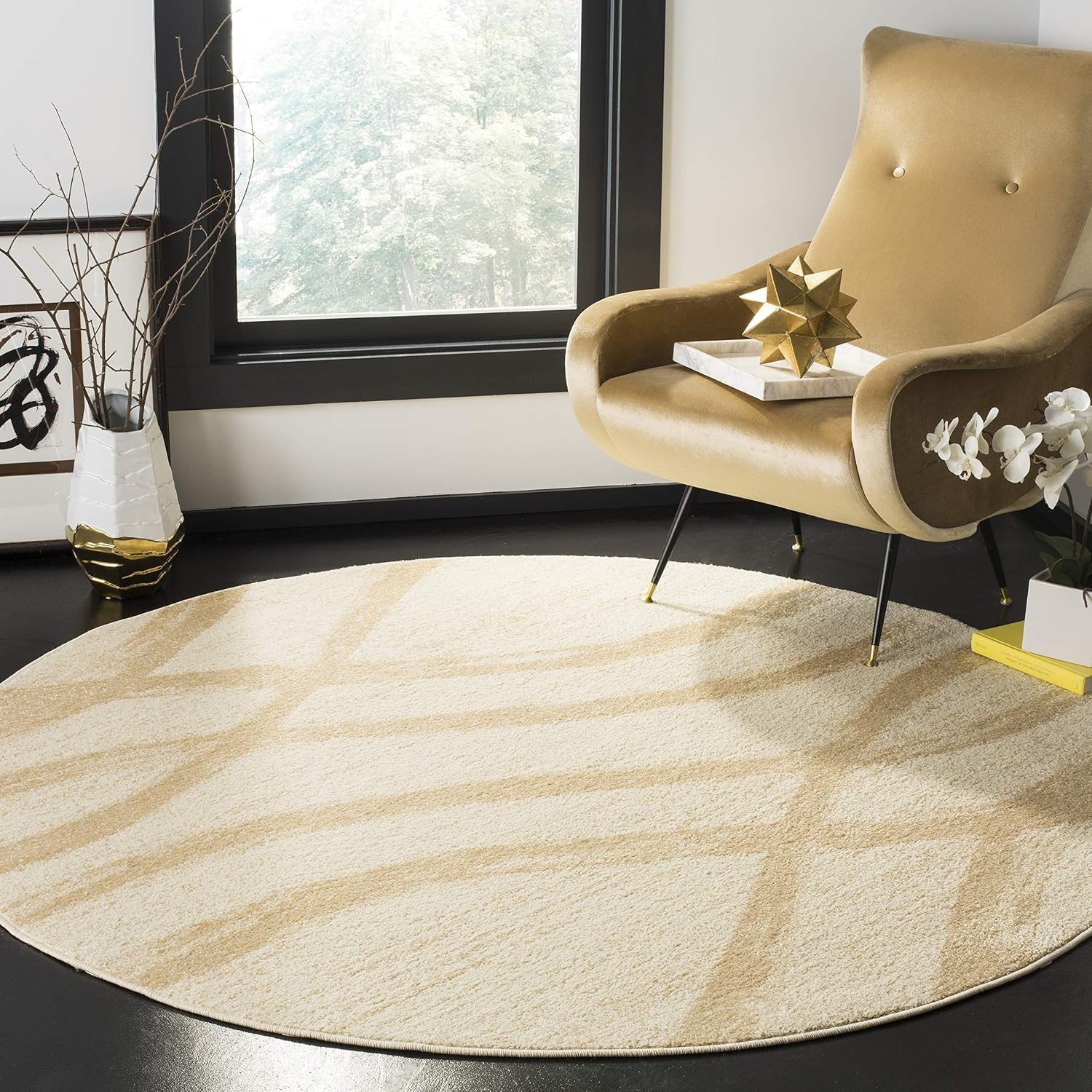 image:imageSAFAVIEH Area Rug 8x10 Adirondack Collection Large Sage amp Cream Modern Wave Design NonShedding amp Easy to Clean Ideal for Living Room Bedroom Dining Space ADR125XCreamChampagne