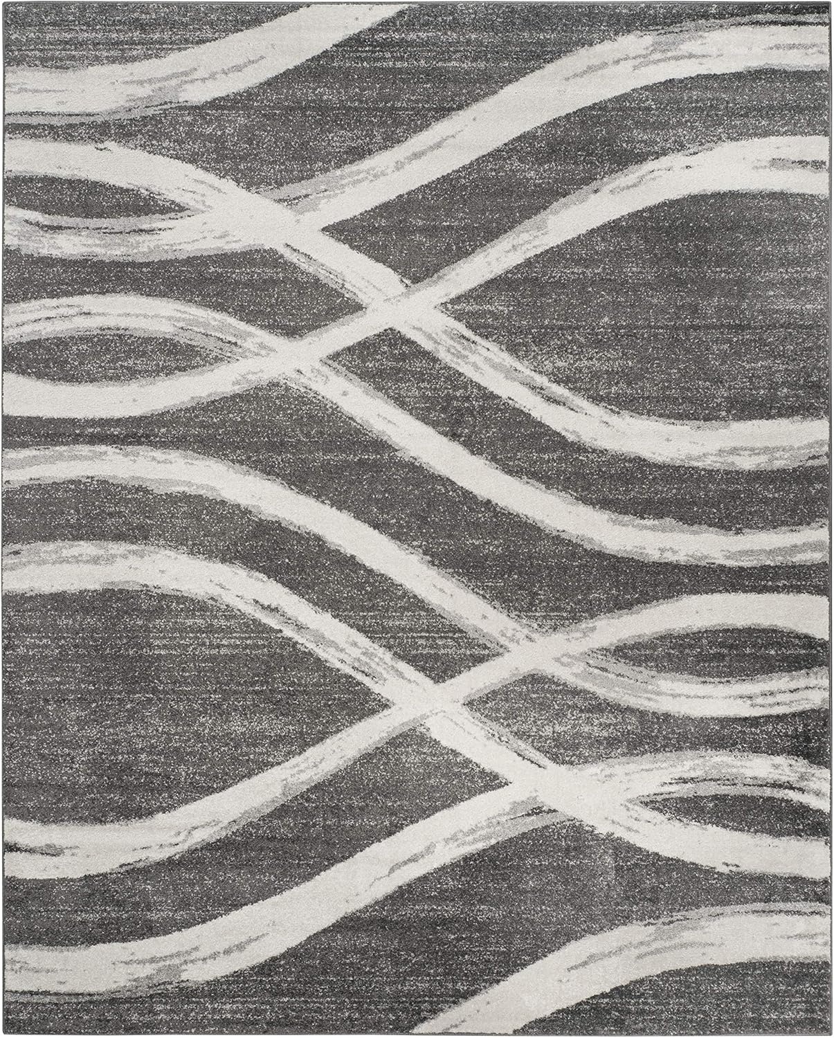 image:imageSAFAVIEH Area Rug 8x10 Adirondack Collection Large Sage amp Cream Modern Wave Design NonShedding amp Easy to Clean Ideal for Living Room Bedroom Dining Space ADR125XCharcoalIvory