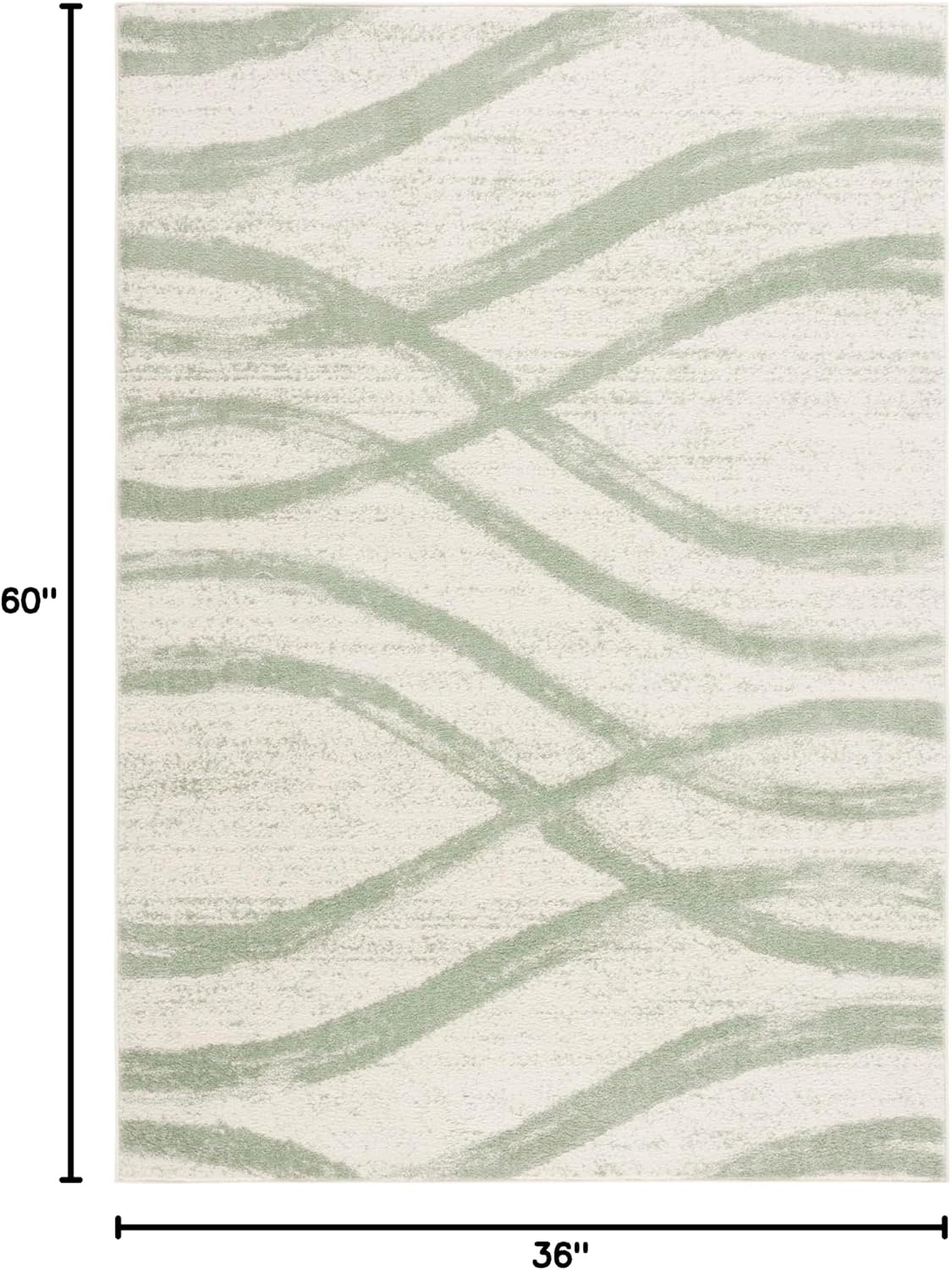 image:imageSAFAVIEH Area Rug 8x10 Adirondack Collection Large Sage amp Cream Modern Wave Design NonShedding amp Easy to Clean Ideal for Living Room Bedroom Dining Space ADR125XIvorySage
