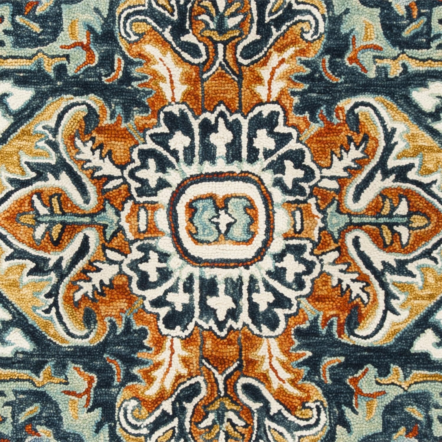 image:imageSAFAVIEH Area Rug 8x10 Aspen Collection Large Blue amp Rust Handmade Wool Boho Design Ideal for Living Room Bedroom Office Dining Space APN312ABlueRust