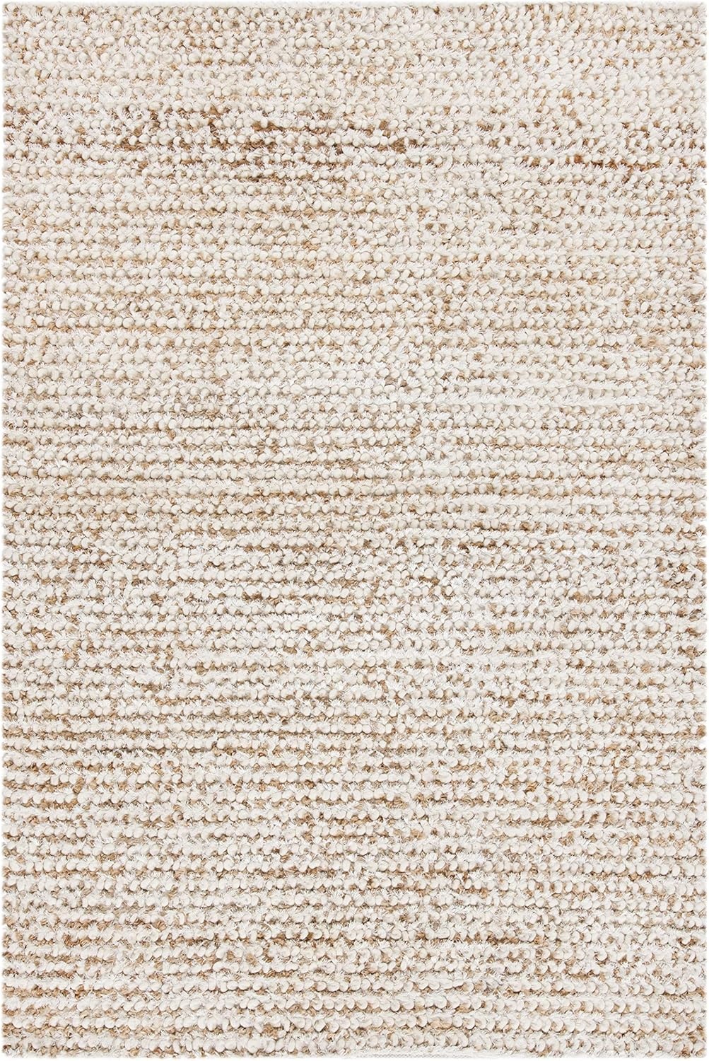 image:imageSAFAVIEH Area Rug 8x10 Aspen Shag Collection Large White amp Beige Handmade Wool 1inch Thick Ideal for Living Room Bedroom Office Dining Space SG640AWhiteBeige
