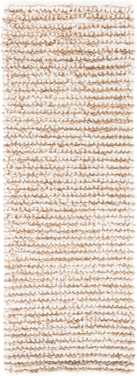 image:imageSAFAVIEH Area Rug 8x10 Aspen Shag Collection Large White amp Beige Handmade Wool 1inch Thick Ideal for Living Room Bedroom Office Dining Space SG640AWhiteBeige