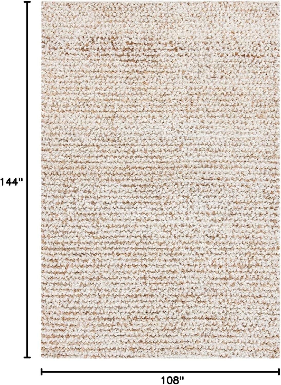 image:imageSAFAVIEH Area Rug 8x10 Aspen Shag Collection Large White amp Beige Handmade Wool 1inch Thick Ideal for Living Room Bedroom Office Dining Space SG640AWhiteBeige