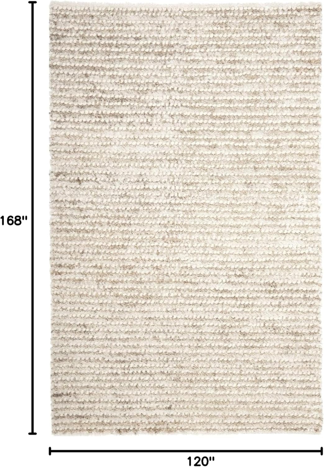 image:imageSAFAVIEH Area Rug 8x10 Aspen Shag Collection Large White amp Beige Handmade Wool 1inch Thick Ideal for Living Room Bedroom Office Dining Space SG640AWhiteBeige