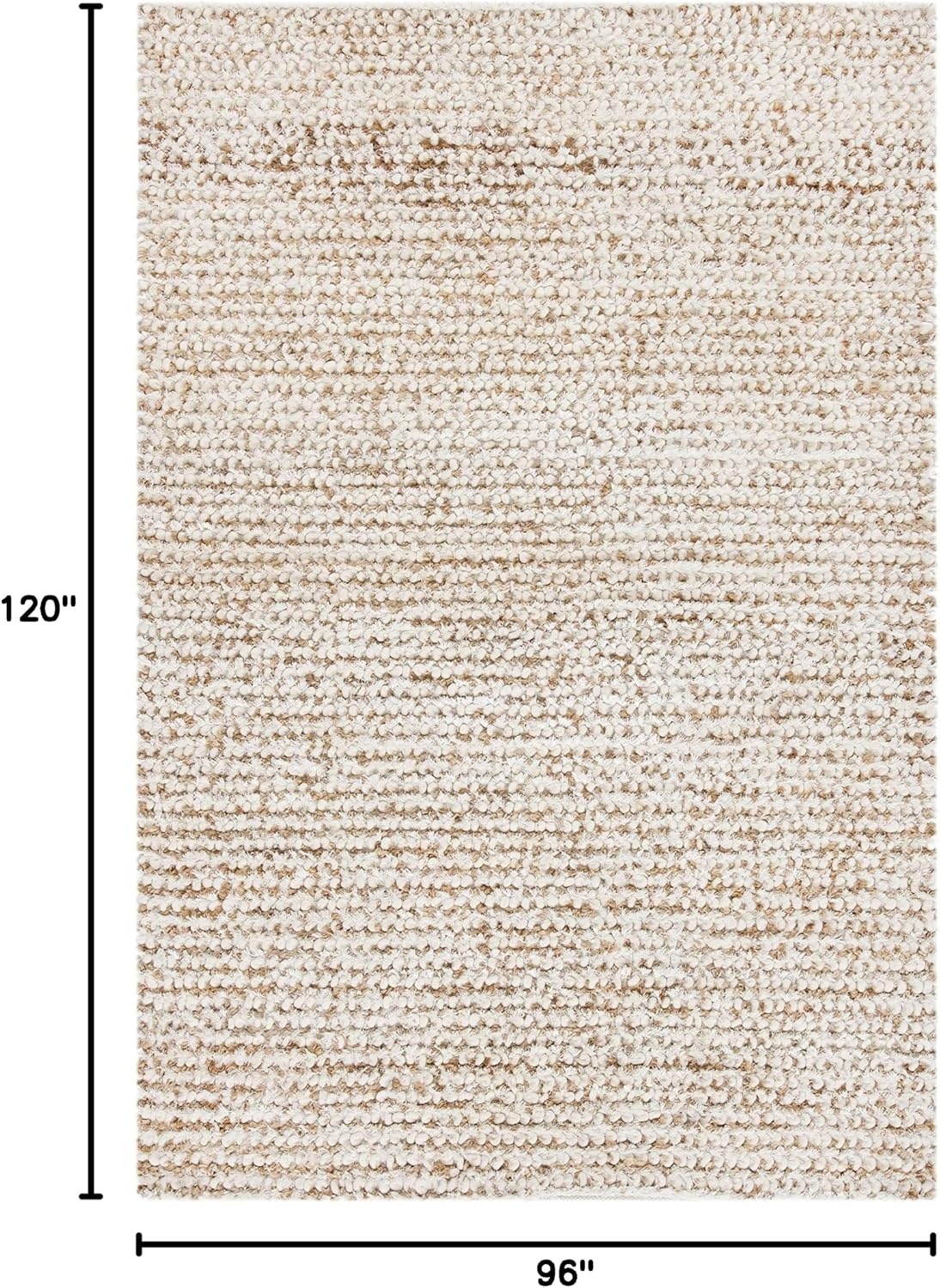 image:imageSAFAVIEH Area Rug 8x10 Aspen Shag Collection Large White amp Beige Handmade Wool 1inch Thick Ideal for Living Room Bedroom Office Dining Space SG640AWhiteBeige