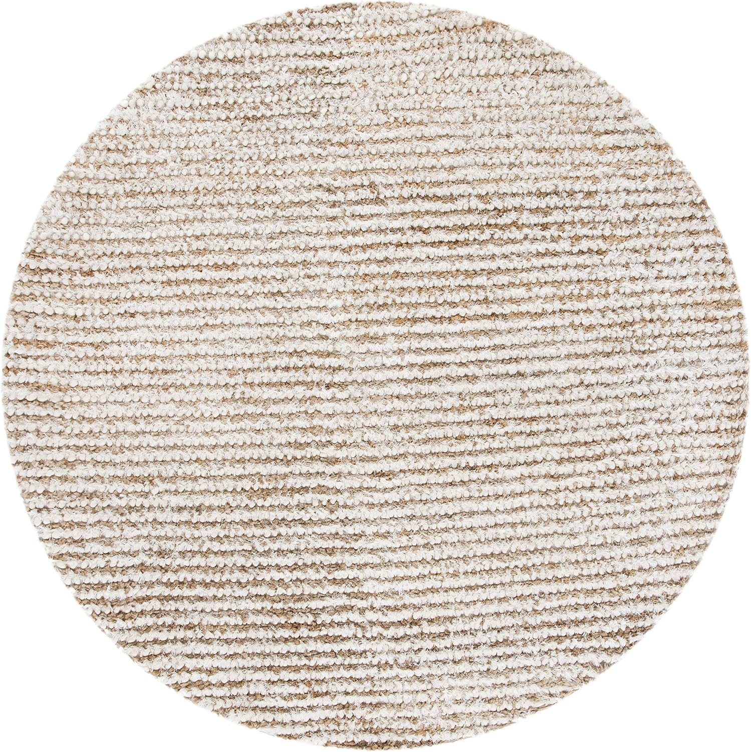image:imageSAFAVIEH Area Rug 8x10 Aspen Shag Collection Large White amp Beige Handmade Wool 1inch Thick Ideal for Living Room Bedroom Office Dining Space SG640AWhiteBeige