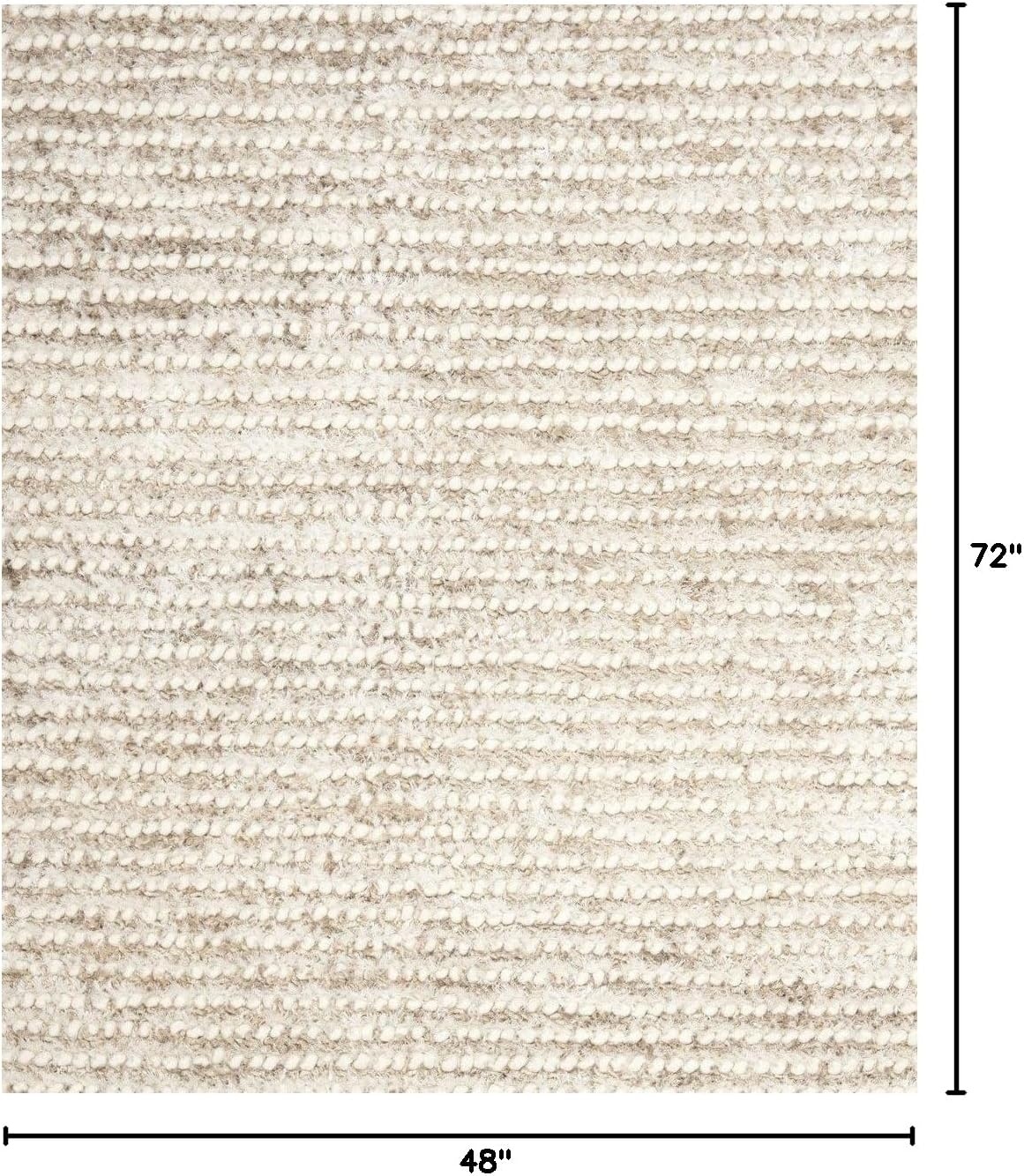 image:imageSAFAVIEH Area Rug 8x10 Aspen Shag Collection Large White amp Beige Handmade Wool 1inch Thick Ideal for Living Room Bedroom Office Dining Space SG640AWhiteBeige