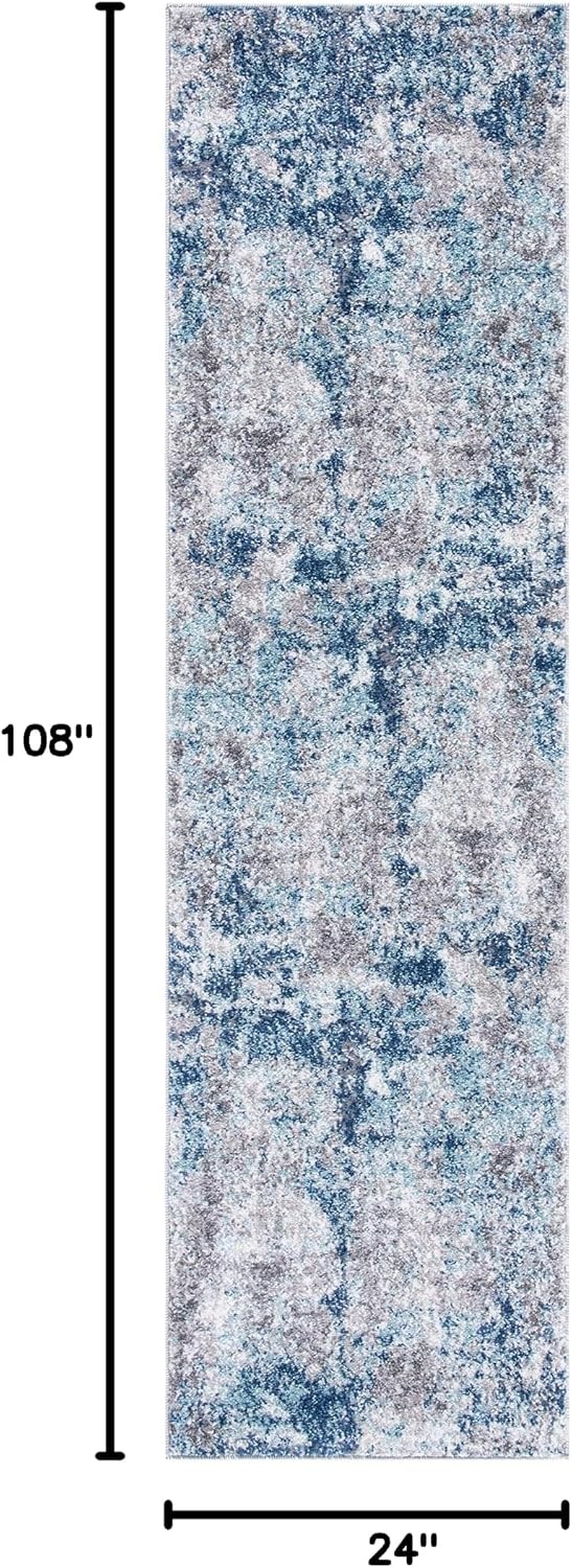 image:imageSAFAVIEH Area Rug 8x10 Aston Collection Large Navy amp Grey Modern Abstract Design NonShedding amp Easy Cleaning Ideal for Living Room Bedroom Office Dining Space ASN710NNavyGrey