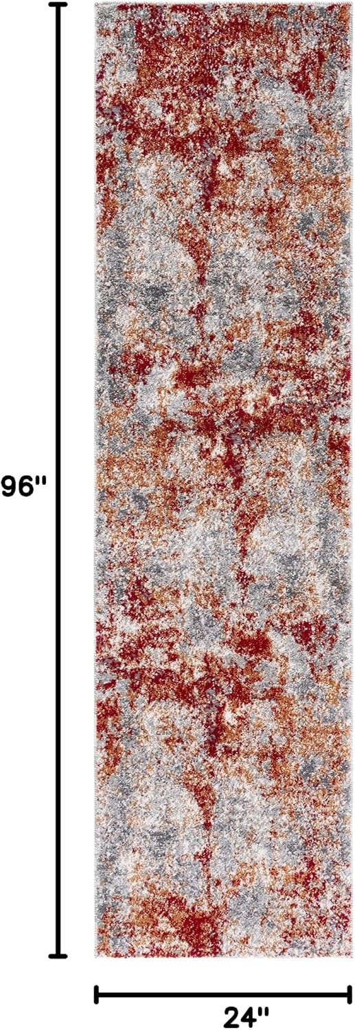 image:imageSAFAVIEH Area Rug 8x10 Aston Collection Large Navy amp Grey Modern Abstract Design NonShedding amp Easy Cleaning Ideal for Living Room Bedroom Office Dining Space ASN710NRedGrey