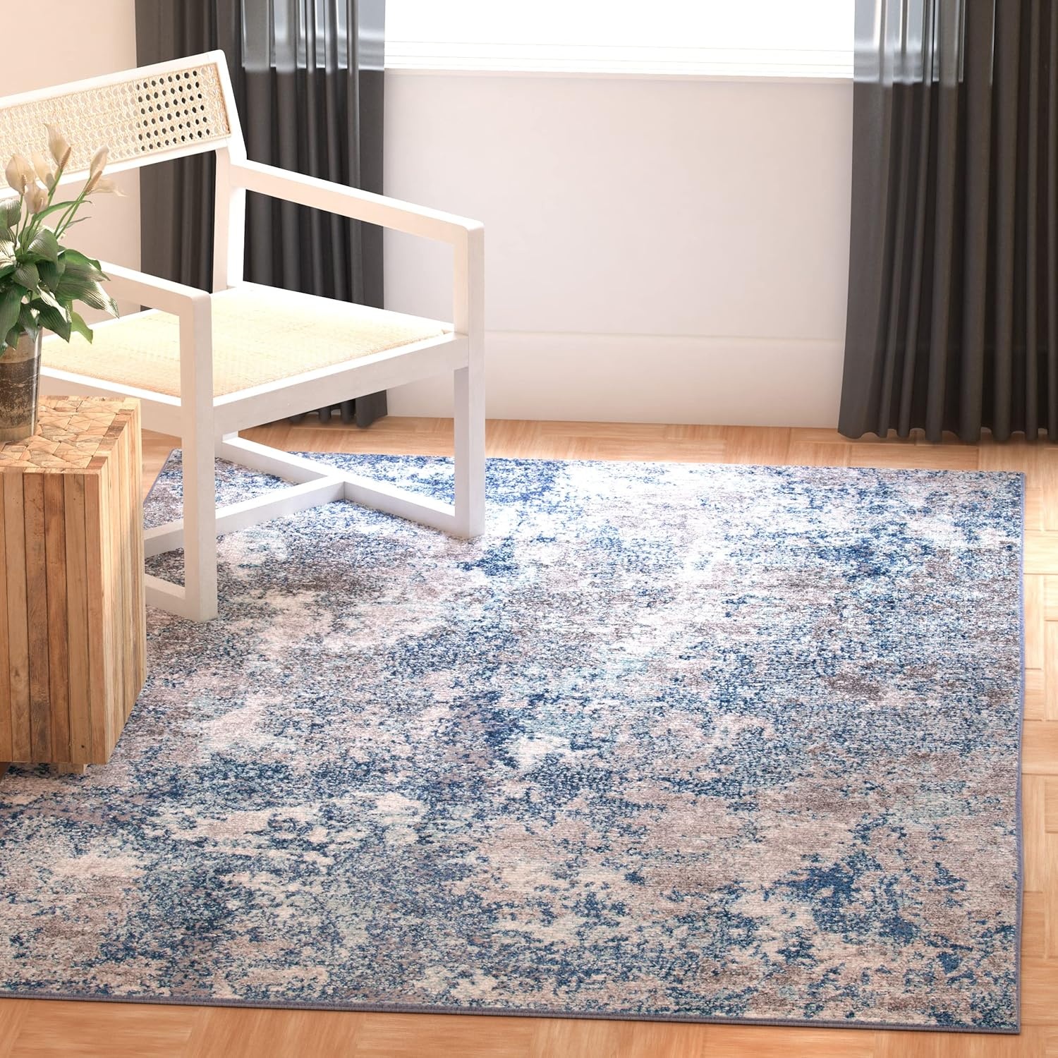 image:imageSAFAVIEH Area Rug 8x10 Aston Collection Large Navy amp Grey Modern Abstract Design NonShedding amp Easy Cleaning Ideal for Living Room Bedroom Office Dining Space ASN710NNavyGold