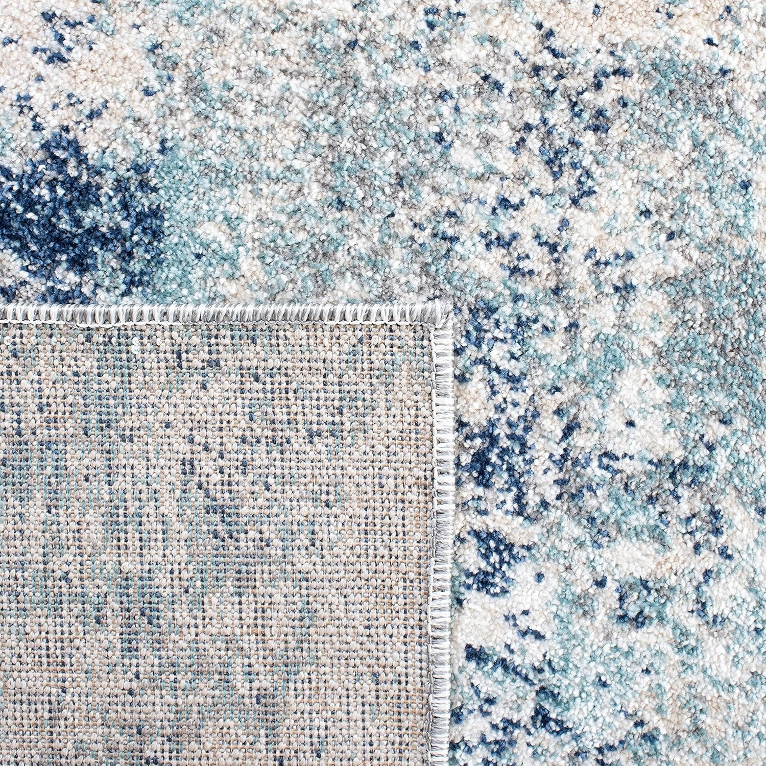 image:imageSAFAVIEH Area Rug 8x10 Aston Collection Large Navy amp Grey Modern Abstract Design NonShedding amp Easy Cleaning Ideal for Living Room Bedroom Office Dining Space ASN710NIvoryBlue