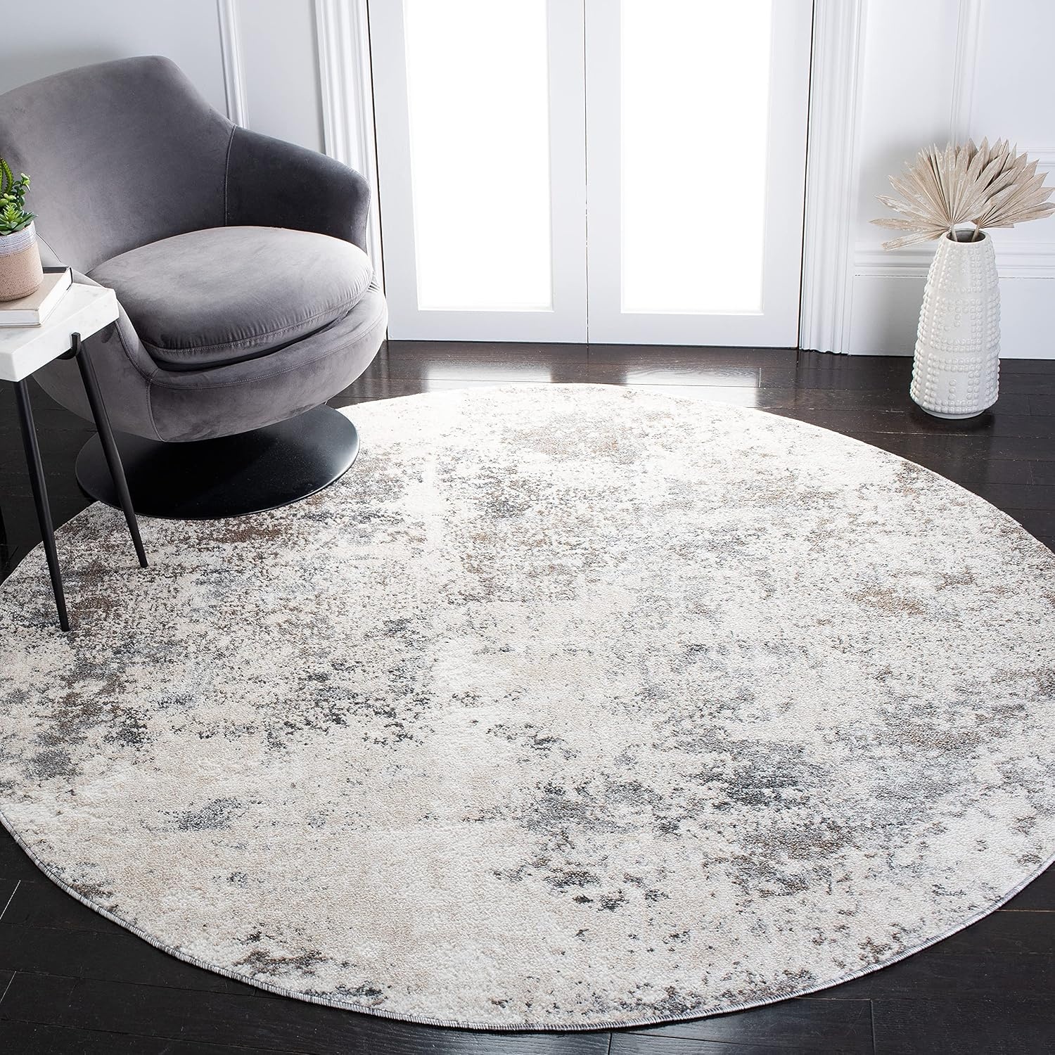 image:imageSAFAVIEH Area Rug 8x10 Aston Collection Large Navy amp Grey Modern Abstract Design NonShedding amp Easy Cleaning Ideal for Living Room Bedroom Office Dining Space ASN710NIvoryGrey