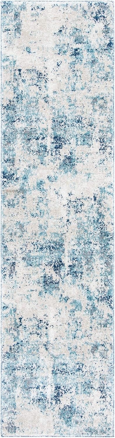 image:imageSAFAVIEH Area Rug 8x10 Aston Collection Large Navy amp Grey Modern Abstract Design NonShedding amp Easy Cleaning Ideal for Living Room Bedroom Office Dining Space ASN710NIvoryBlue