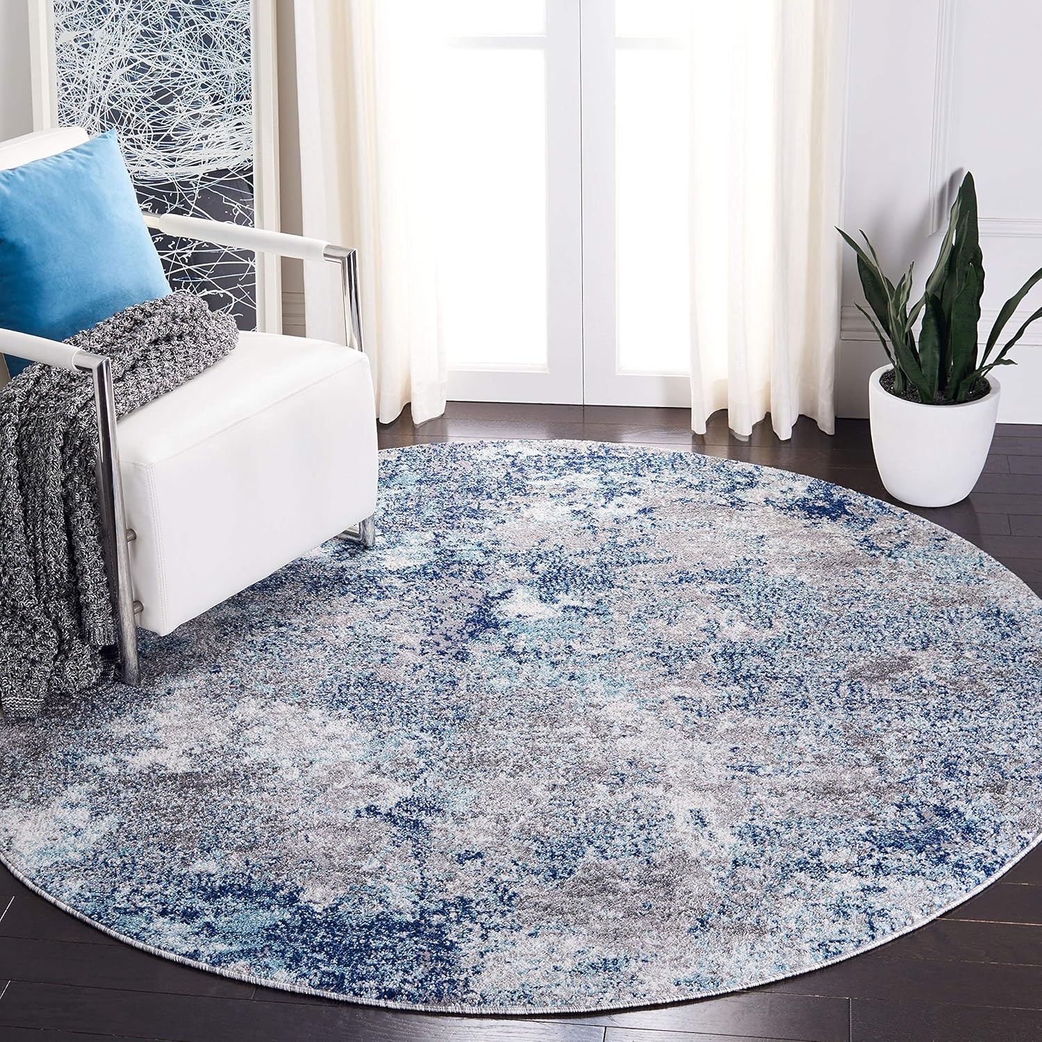 image:imageSAFAVIEH Area Rug 8x10 Aston Collection Large Navy amp Grey Modern Abstract Design NonShedding amp Easy Cleaning Ideal for Living Room Bedroom Office Dining Space ASN710NNavyGrey