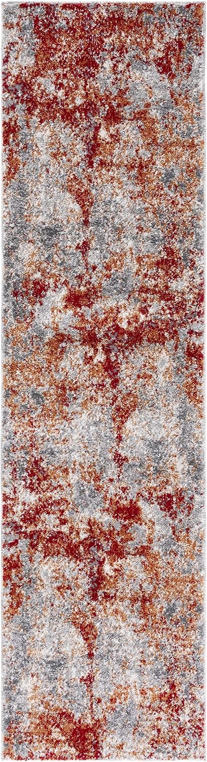 image:imageSAFAVIEH Area Rug 8x10 Aston Collection Large Navy amp Grey Modern Abstract Design NonShedding amp Easy Cleaning Ideal for Living Room Bedroom Office Dining Space ASN710NRedGrey