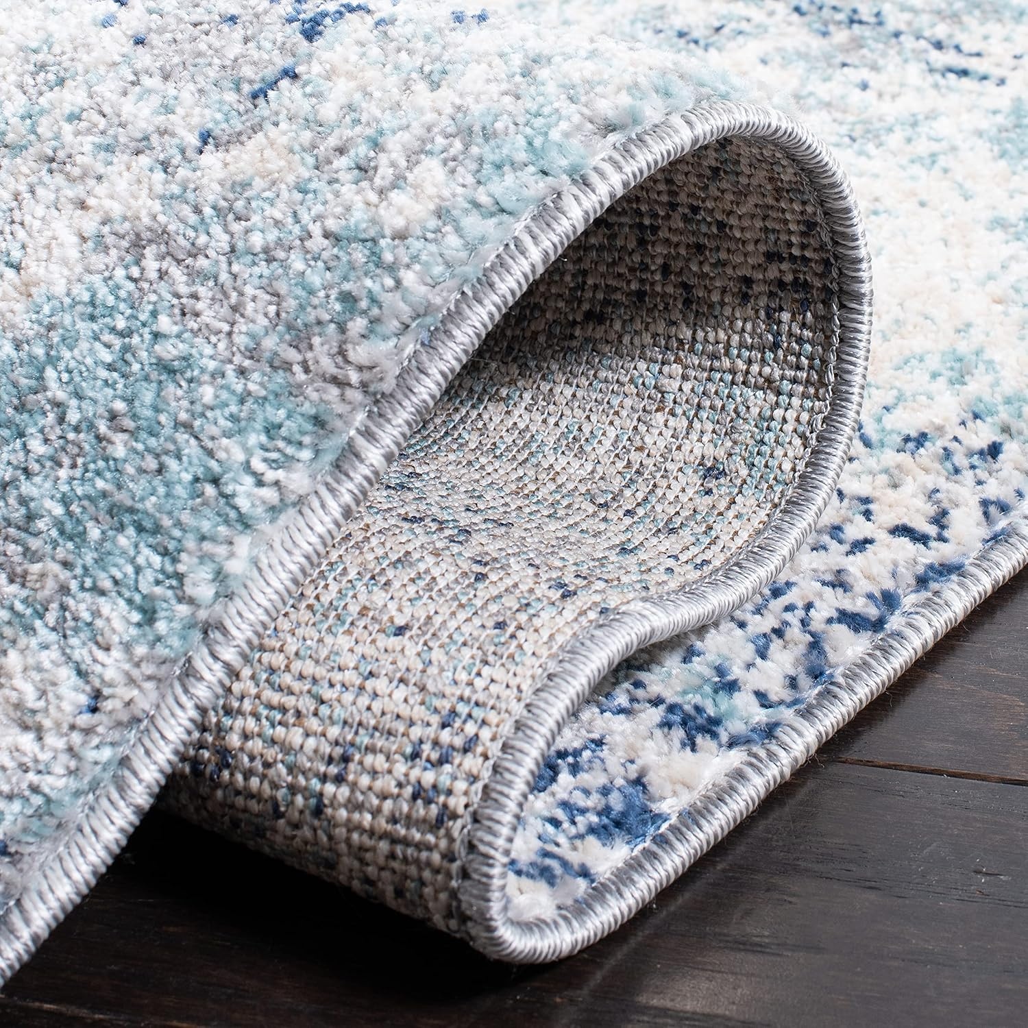 image:imageSAFAVIEH Area Rug 8x10 Aston Collection Large Navy amp Grey Modern Abstract Design NonShedding amp Easy Cleaning Ideal for Living Room Bedroom Office Dining Space ASN710NIvoryBlue