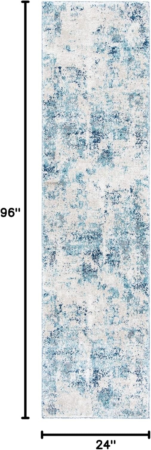 image:imageSAFAVIEH Area Rug 8x10 Aston Collection Large Navy amp Grey Modern Abstract Design NonShedding amp Easy Cleaning Ideal for Living Room Bedroom Office Dining Space ASN710NIvoryBlue