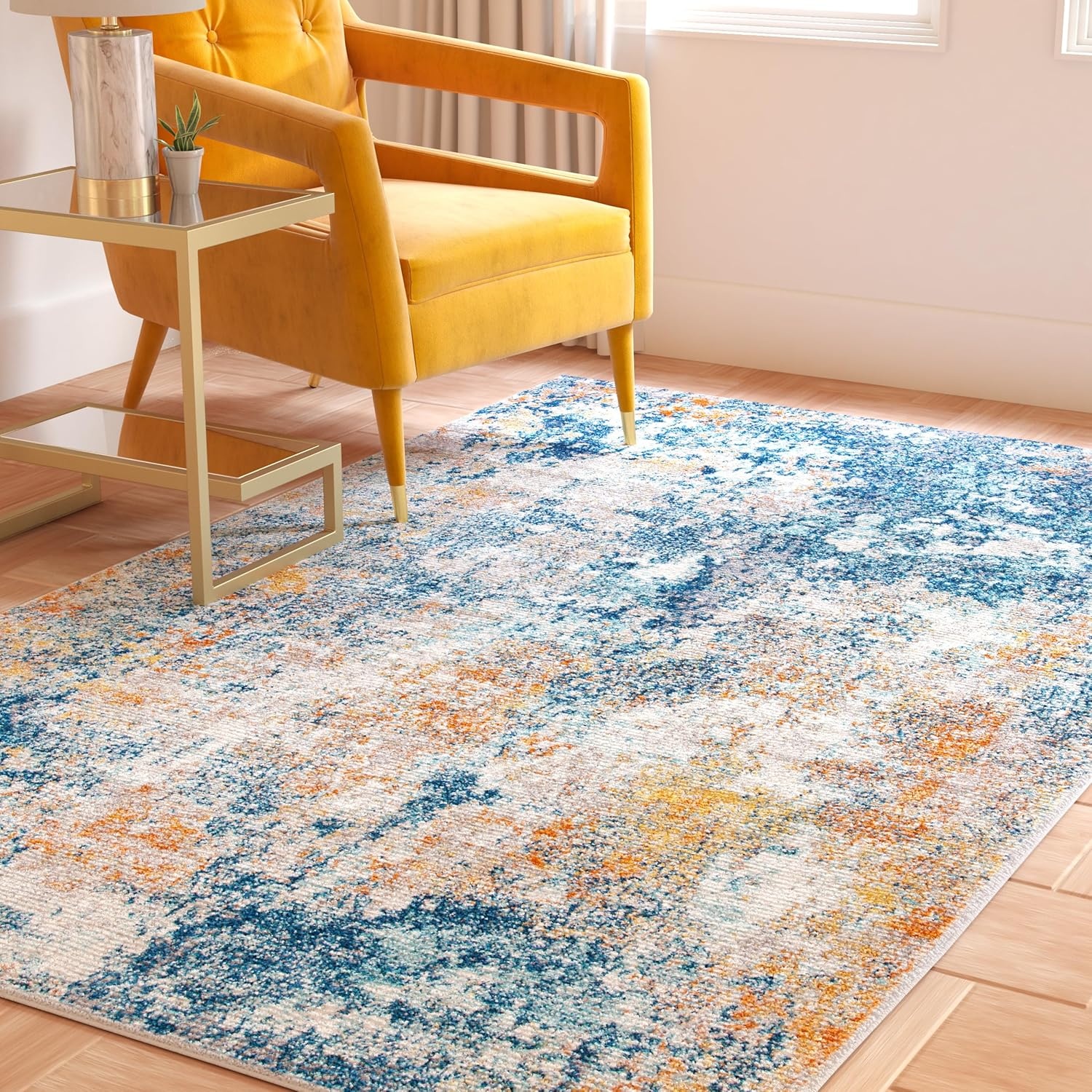 image:imageSAFAVIEH Area Rug 8x10 Aston Collection Large Navy amp Grey Modern Abstract Design NonShedding amp Easy Cleaning Ideal for Living Room Bedroom Office Dining Space ASN710NNavyGold
