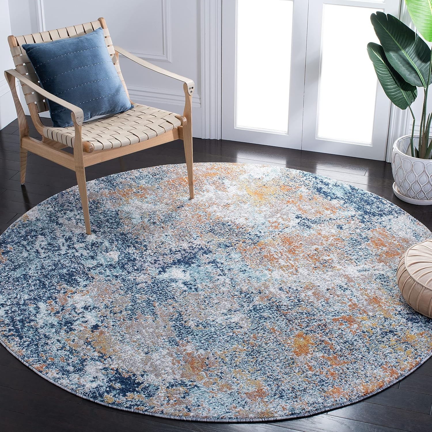 image:imageSAFAVIEH Area Rug 8x10 Aston Collection Large Navy amp Grey Modern Abstract Design NonShedding amp Easy Cleaning Ideal for Living Room Bedroom Office Dining Space ASN710NNavyGold
