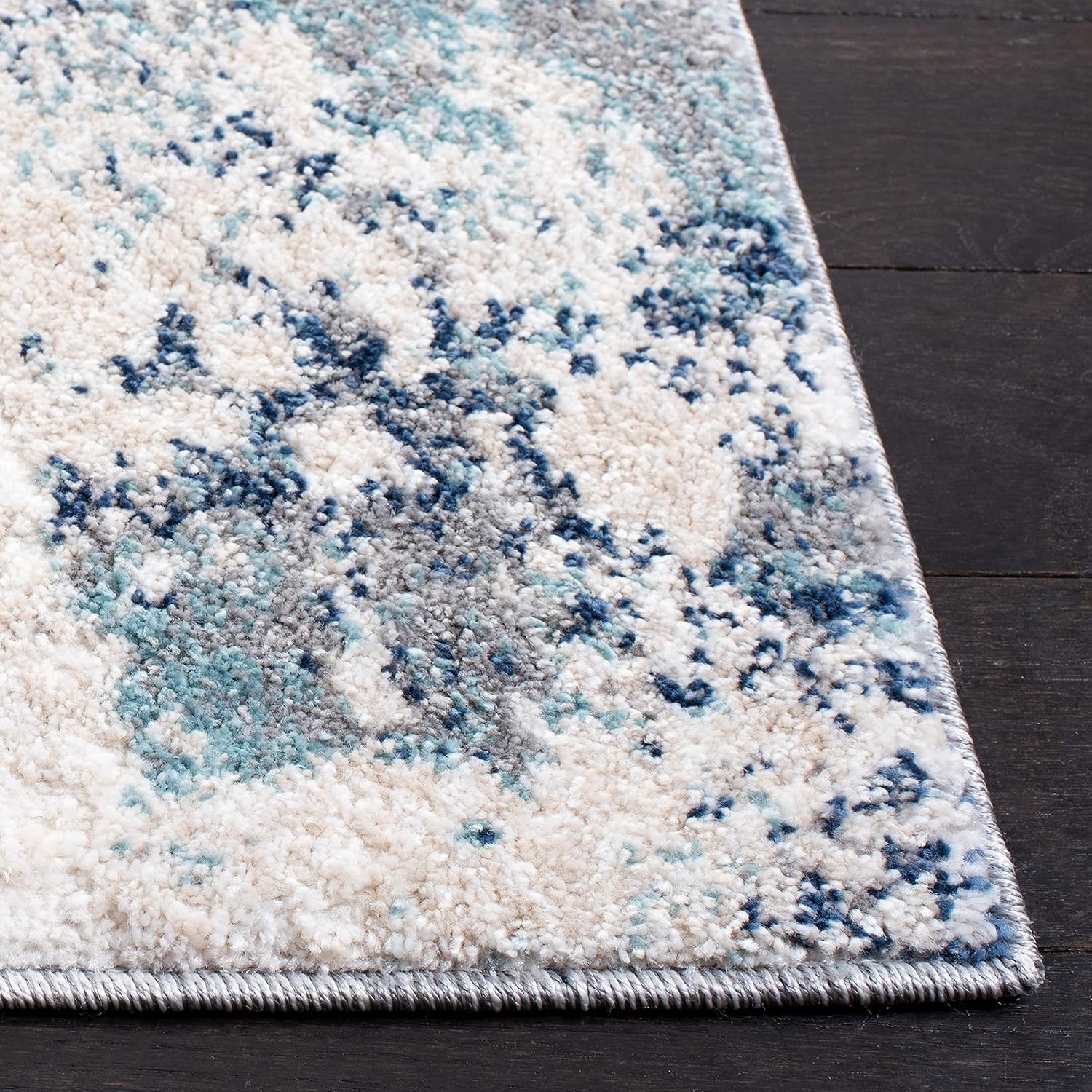 image:imageSAFAVIEH Area Rug 8x10 Aston Collection Large Navy amp Grey Modern Abstract Design NonShedding amp Easy Cleaning Ideal for Living Room Bedroom Office Dining Space ASN710NIvoryBlue