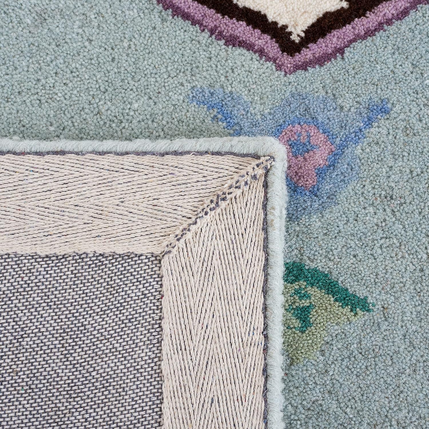 image:imageSAFAVIEH Area Rug 8x10 Bellagio Collection Large Blue amp Pink Handmade Wool Medallion Design Ideal for Living Room Bedroom Office Dining Space BLG535MLight GreenIvory