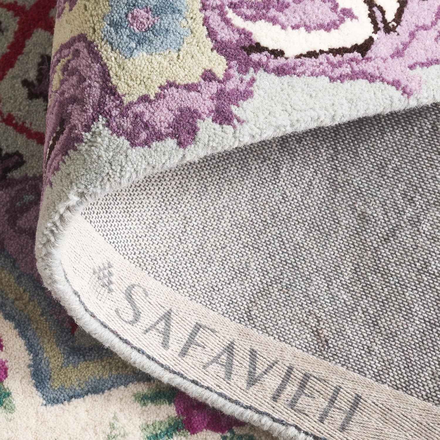 image:imageSAFAVIEH Area Rug 8x10 Bellagio Collection Large Blue amp Pink Handmade Wool Medallion Design Ideal for Living Room Bedroom Office Dining Space BLG535MLight GreenIvory