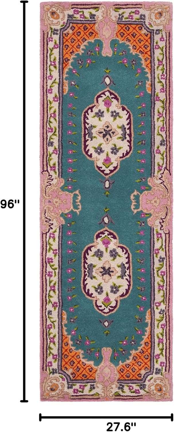 image:imageSAFAVIEH Area Rug 8x10 Bellagio Collection Large Blue amp Pink Handmade Wool Medallion Design Ideal for Living Room Bedroom Office Dining Space BLG535MBluePink