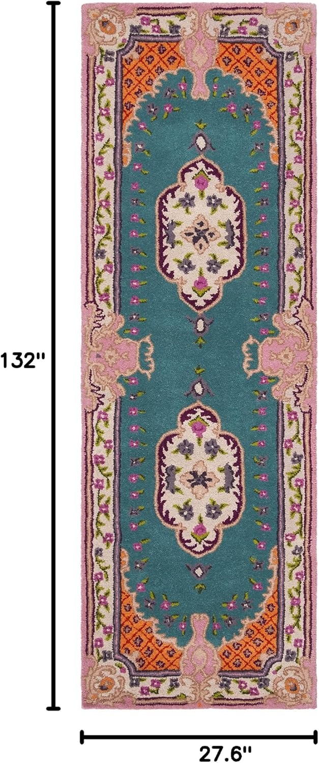 image:imageSAFAVIEH Area Rug 8x10 Bellagio Collection Large Blue amp Pink Handmade Wool Medallion Design Ideal for Living Room Bedroom Office Dining Space BLG535MBluePink