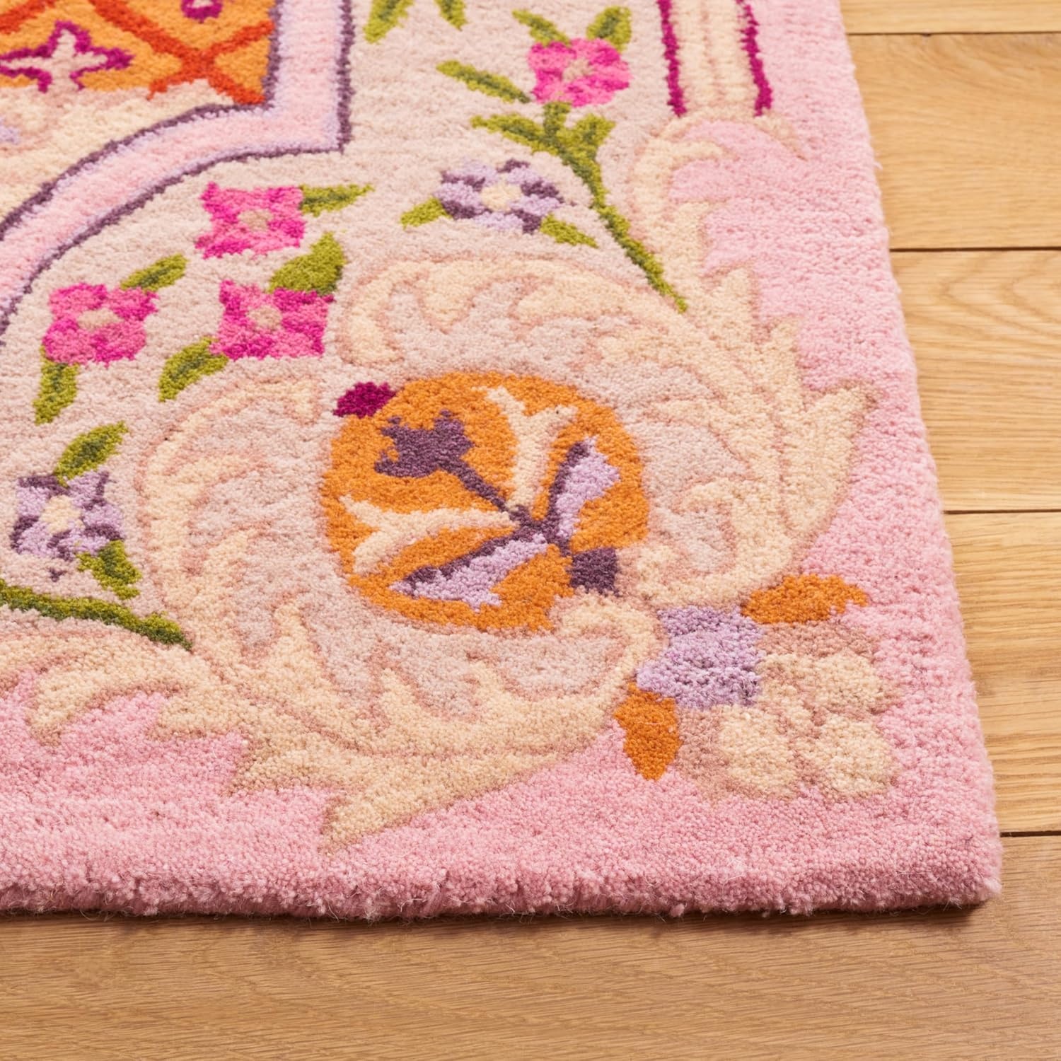 image:imageSAFAVIEH Area Rug 8x10 Bellagio Collection Large Blue amp Pink Handmade Wool Medallion Design Ideal for Living Room Bedroom Office Dining Space BLG535MBluePink