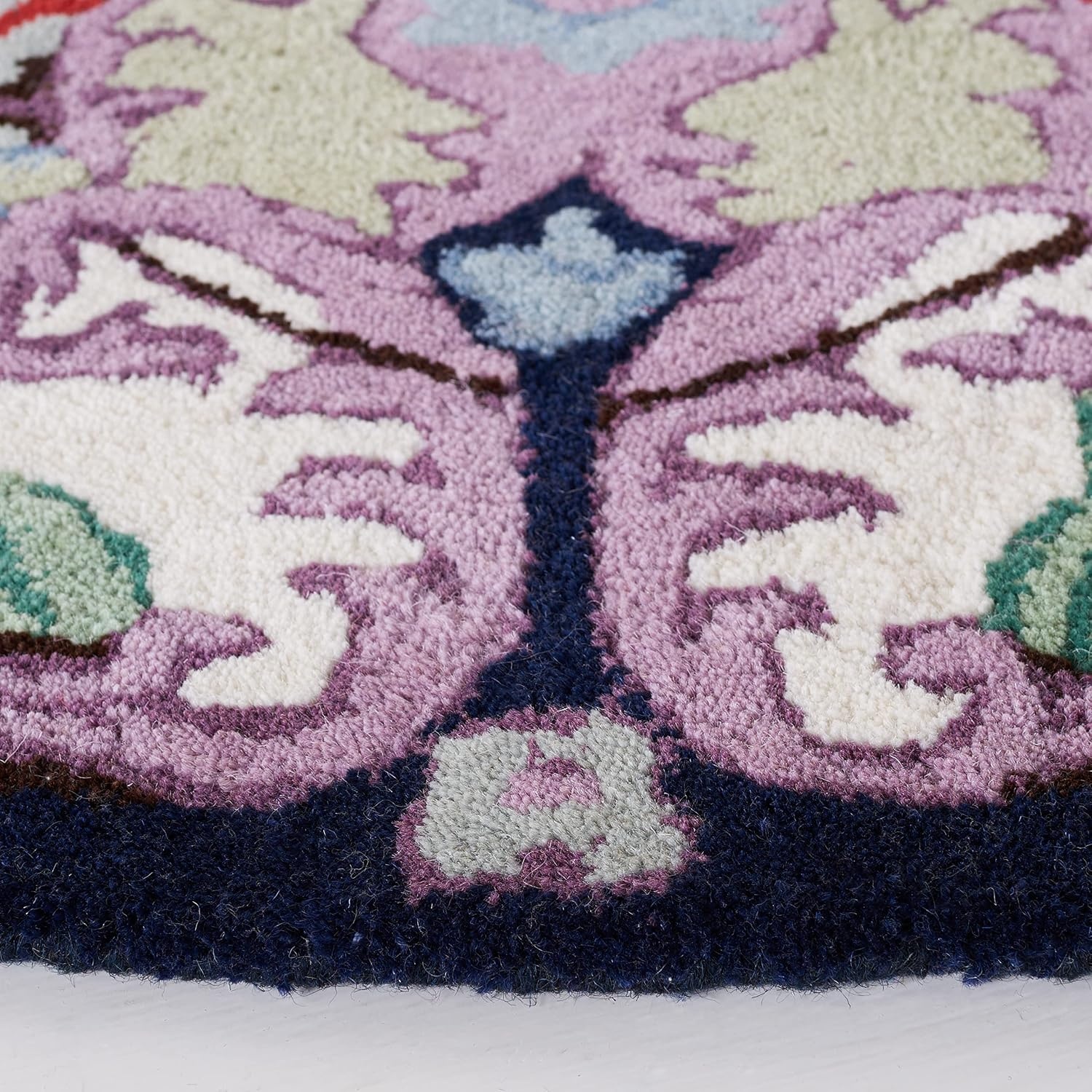 image:imageSAFAVIEH Area Rug 8x10 Bellagio Collection Large Blue amp Pink Handmade Wool Medallion Design Ideal for Living Room Bedroom Office Dining Space BLG535MNavyIvory