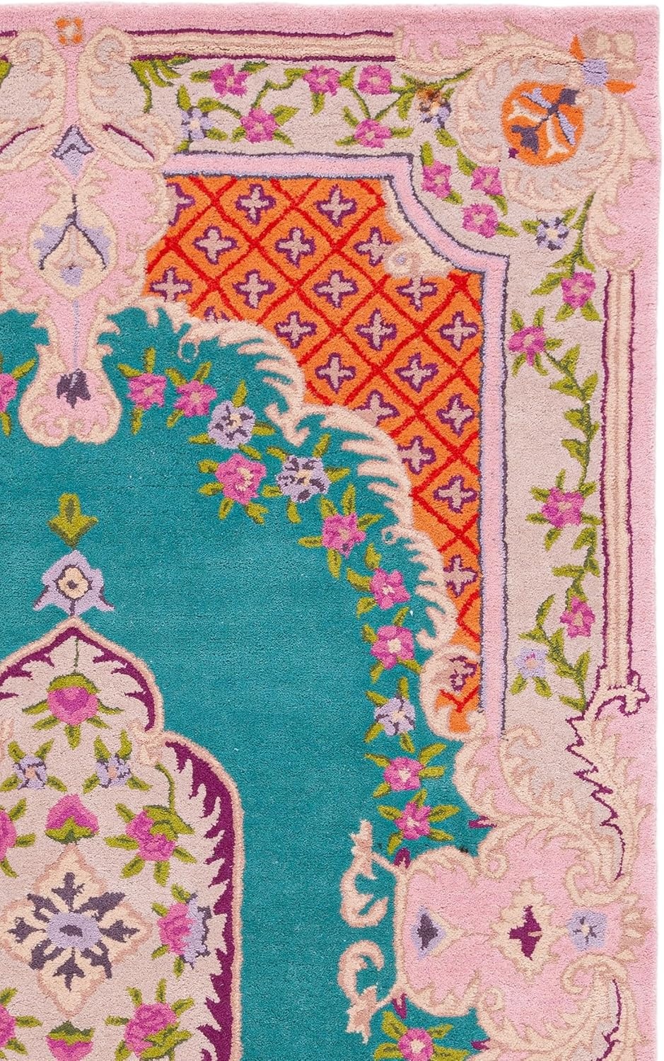 image:imageSAFAVIEH Area Rug 8x10 Bellagio Collection Large Blue amp Pink Handmade Wool Medallion Design Ideal for Living Room Bedroom Office Dining Space BLG535MBluePink