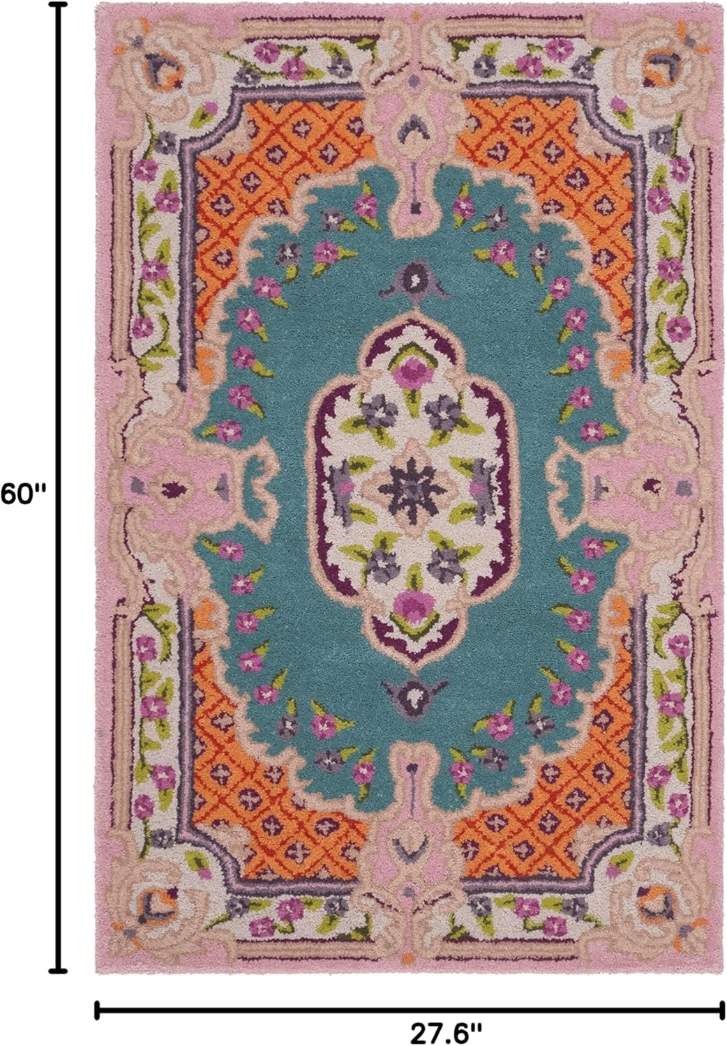 image:imageSAFAVIEH Area Rug 8x10 Bellagio Collection Large Blue amp Pink Handmade Wool Medallion Design Ideal for Living Room Bedroom Office Dining Space BLG535MBluePink
