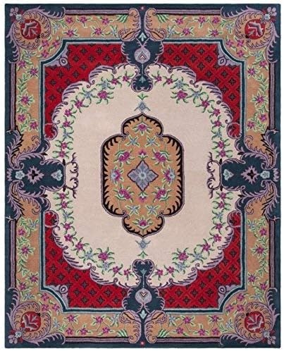 image:imageSAFAVIEH Area Rug 8x10 Bellagio Collection Large Blue amp Pink Handmade Wool Medallion Design Ideal for Living Room Bedroom Office Dining Space BLG535MIvoryPink