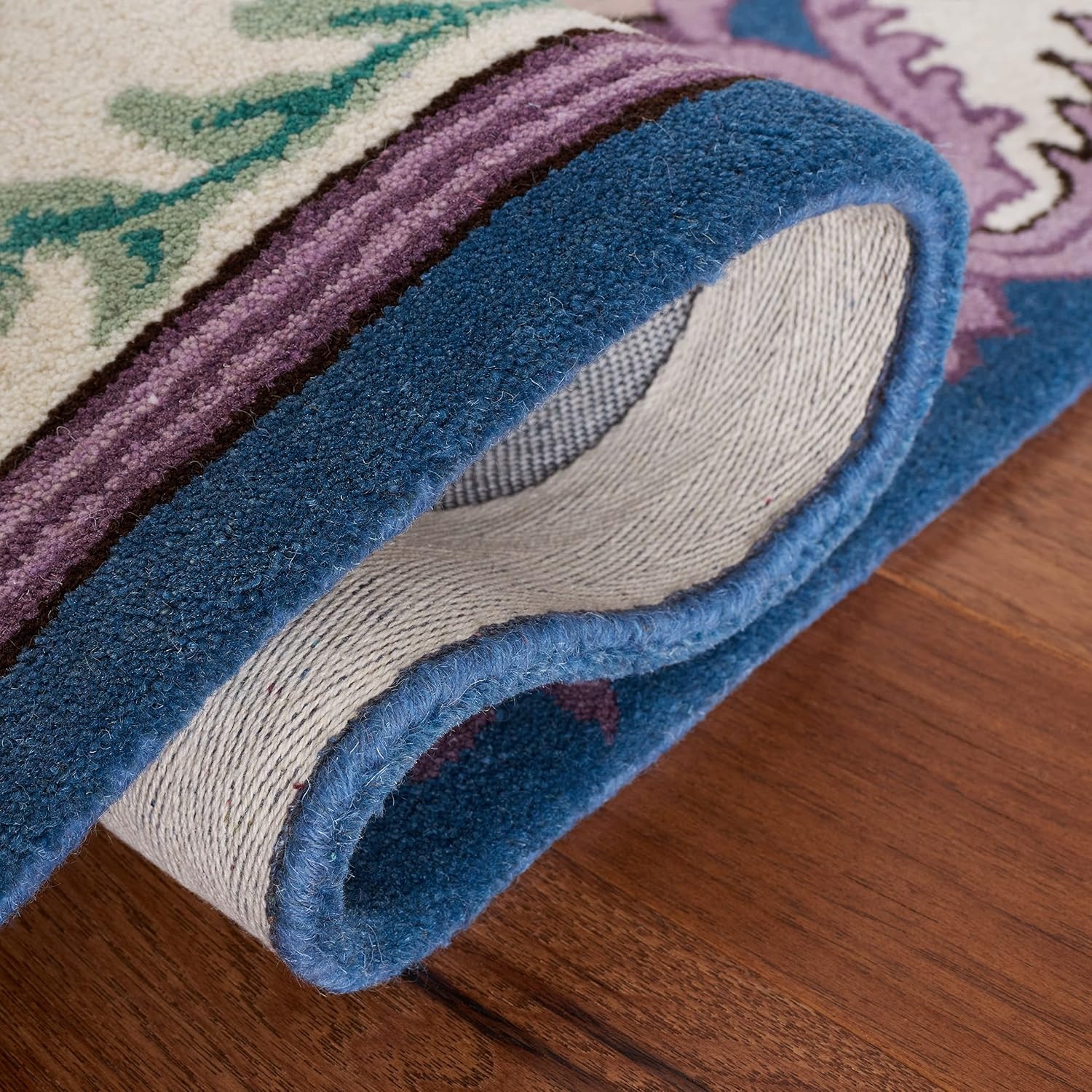 image:imageSAFAVIEH Area Rug 8x10 Bellagio Collection Large Blue amp Pink Handmade Wool Medallion Design Ideal for Living Room Bedroom Office Dining Space BLG535MPinkIvory