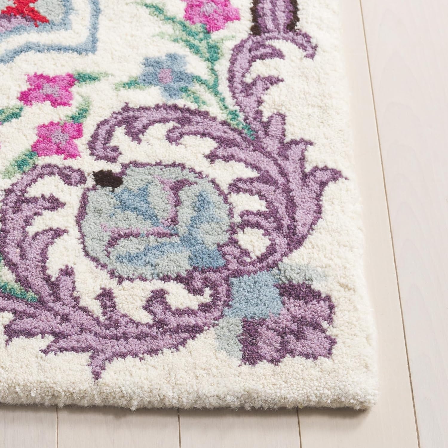 image:imageSAFAVIEH Area Rug 8x10 Bellagio Collection Large Blue amp Pink Handmade Wool Medallion Design Ideal for Living Room Bedroom Office Dining Space BLG535MIvory